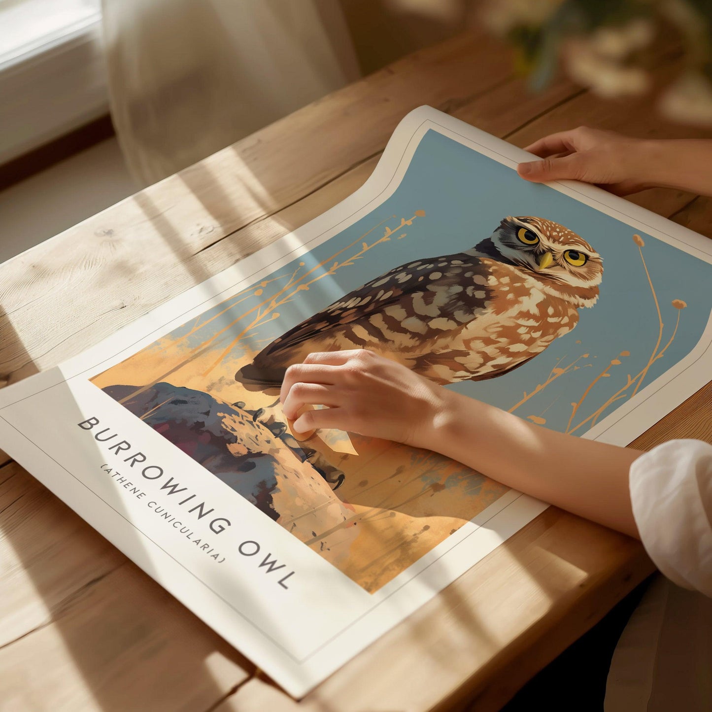 Burrowing Owl Framed Poster | Western Nature Bird Lover Nature Modern Wall Art | Bird Of Prey Audubon Print Farm House Decor - Swell Scenes