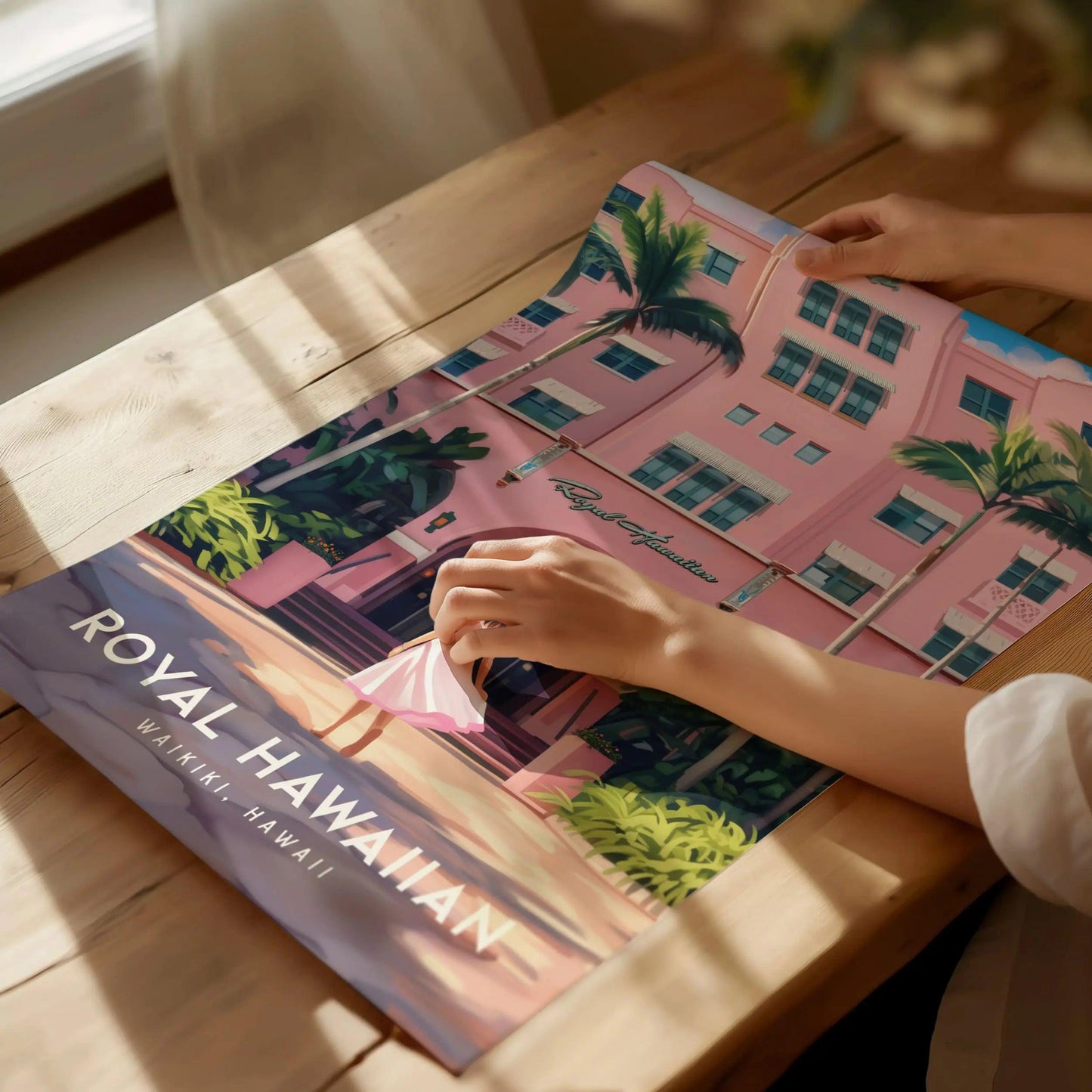 The Royal Hawaiian Hotel, Oahu Poster - Iconic Pink Palace of the Pacific, Perfect for Wedding or Anniversary Gifts, Available Framed/Unframed - Swell Scenes