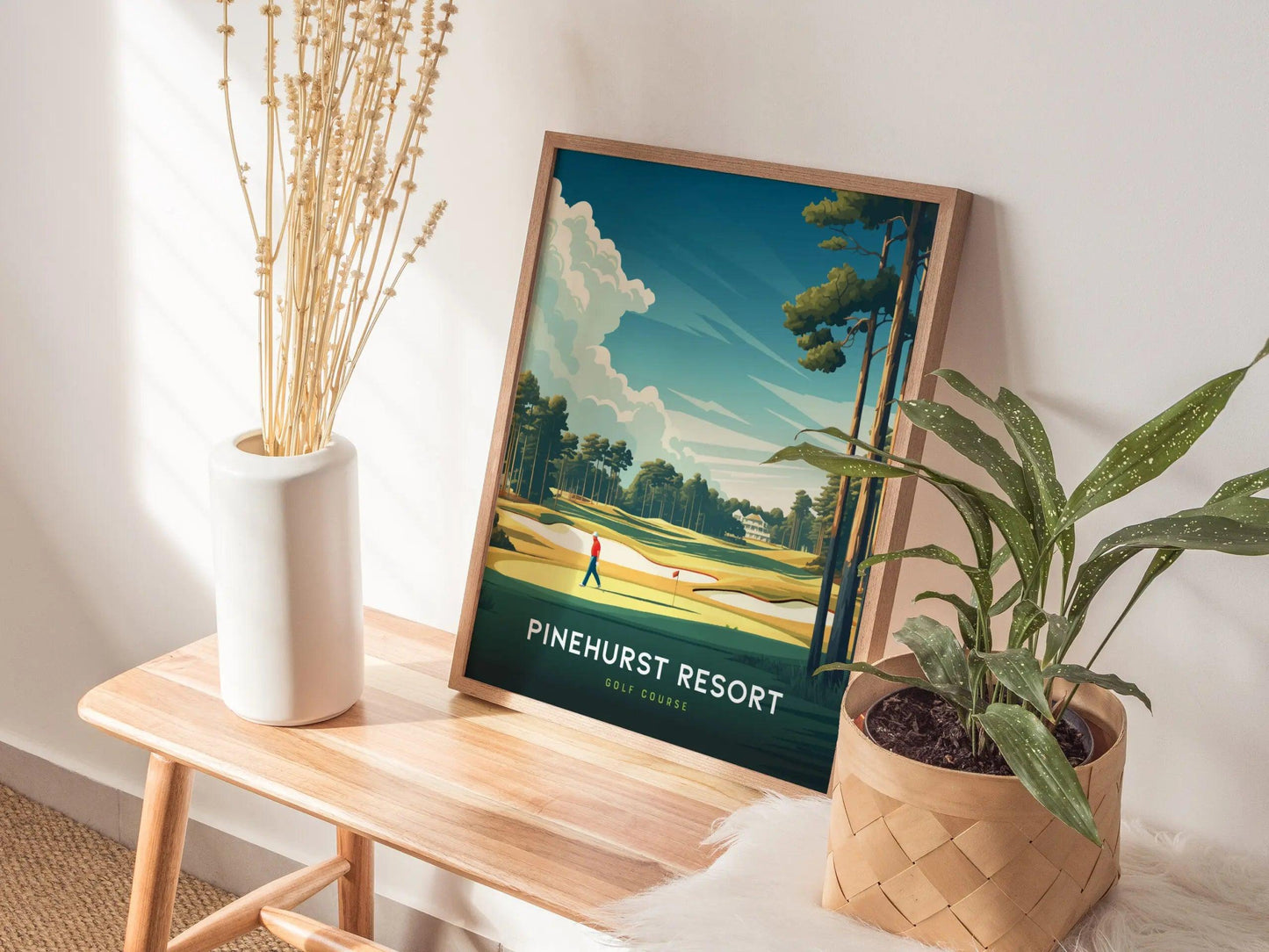 Pinehurst Resort Golf Course Framed Wall Art | North Carolina Golfer Gift Travel Poster | PGA Tour Golfing Home Decor | Father's Day Artwork Gift - Swell Scenes