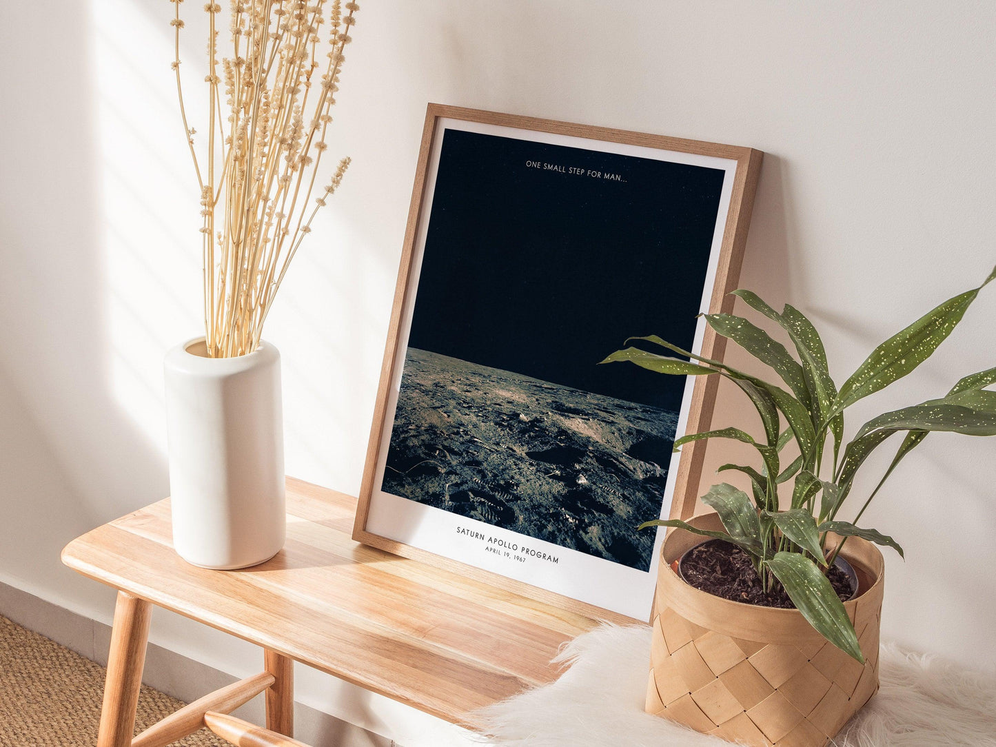 Apollo 12 Moon Landing Poster – Historic NASA Lunar Surface Print, Saturn V Mission, Available Framed/Unframed, Great Space Gift - Swell Scenes