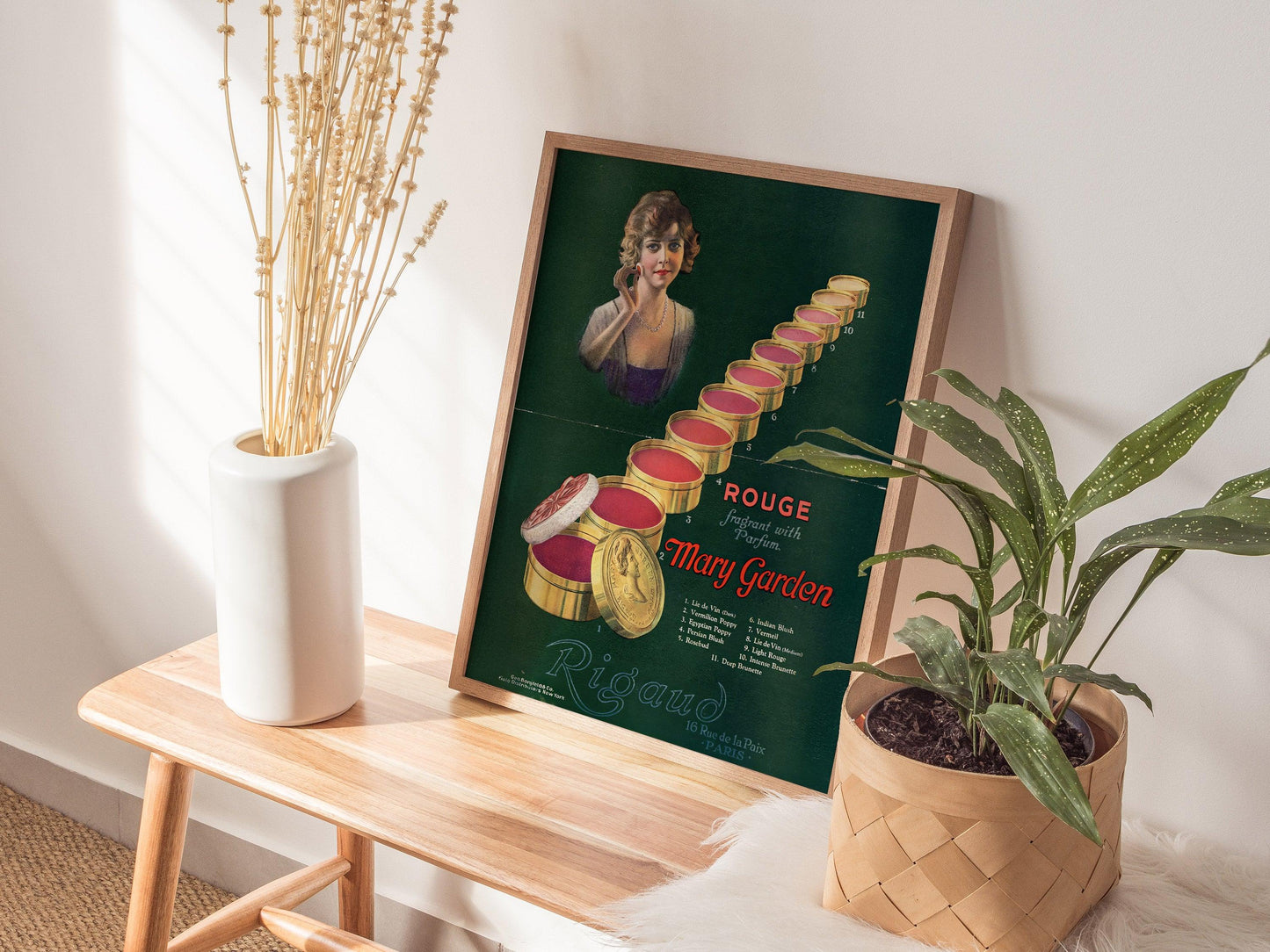 Vintage Mary Garden Rouge Ad – 1920s French Perfume & Makeup Poster, Antique Beauty Decor, Available Framed/Unframed, Retro Cosmetics Art - Swell Scenes