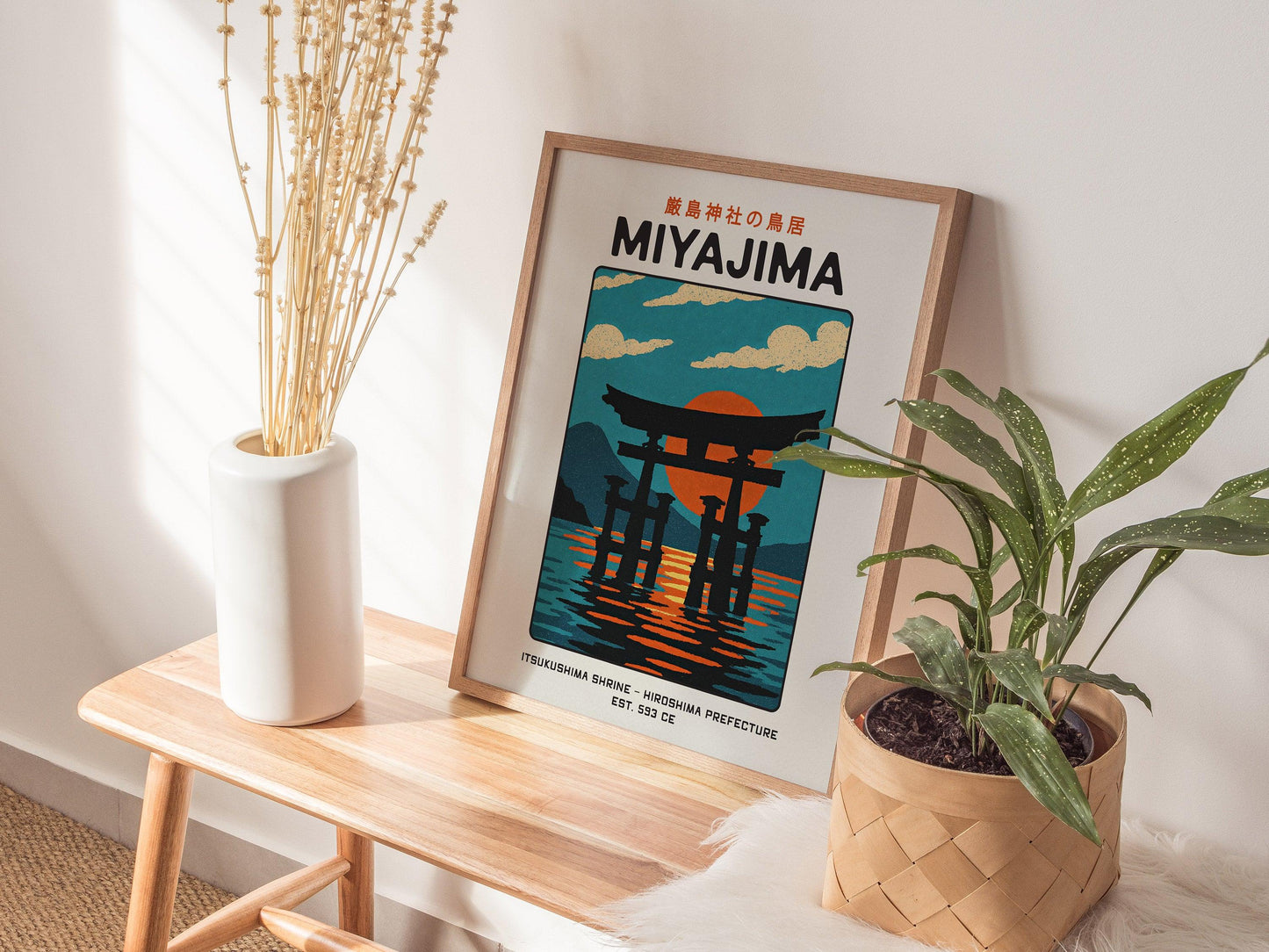 Miyajima Torii Gate Poster – Vintage Japan Travel Wall Art, Itsukushima Shrine Print, Japanese Culture Decor, Framed Coastal Home Wall Decor - Swell Scenes
