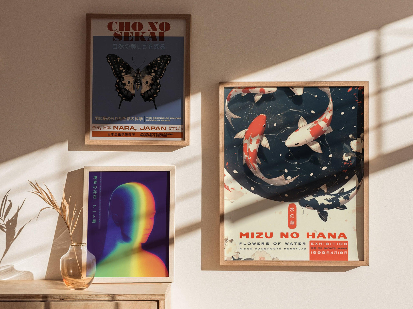 Mizu No Hana Koi Fish Art Poster – Japanese Exhibition Print, Zen Wall Art, Available Framed/Unframed, Elegant Home Decor - Swell Scenes