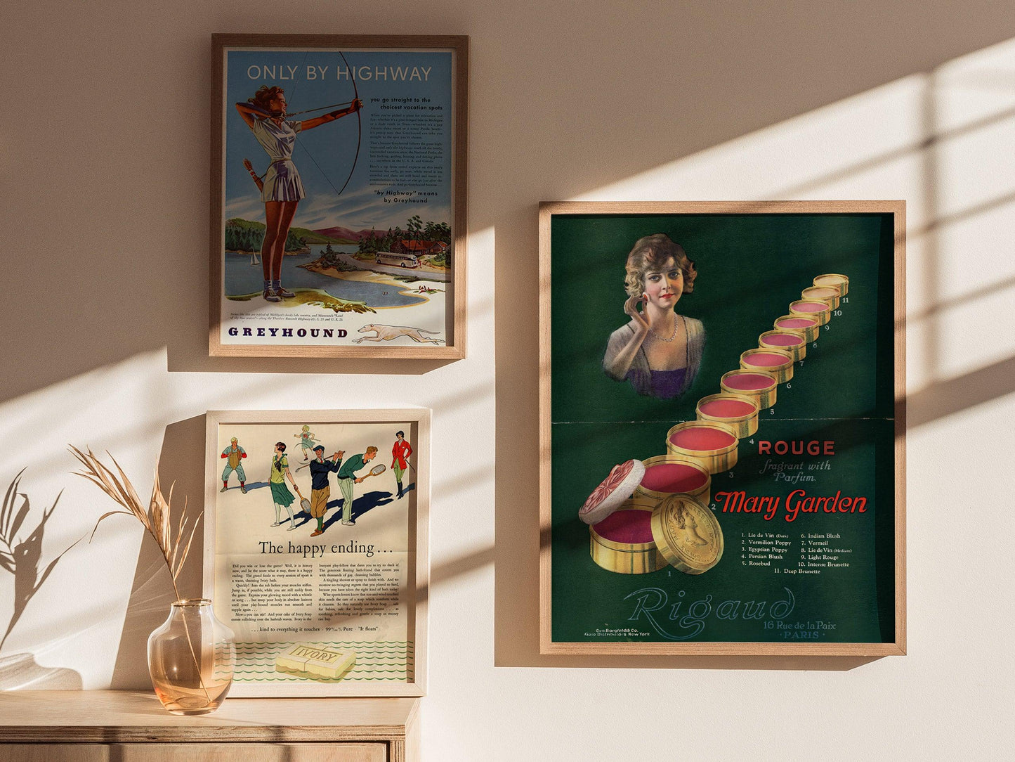 Vintage Mary Garden Rouge Ad – 1920s French Perfume & Makeup Poster, Antique Beauty Decor, Available Framed/Unframed, Retro Cosmetics Art - Swell Scenes