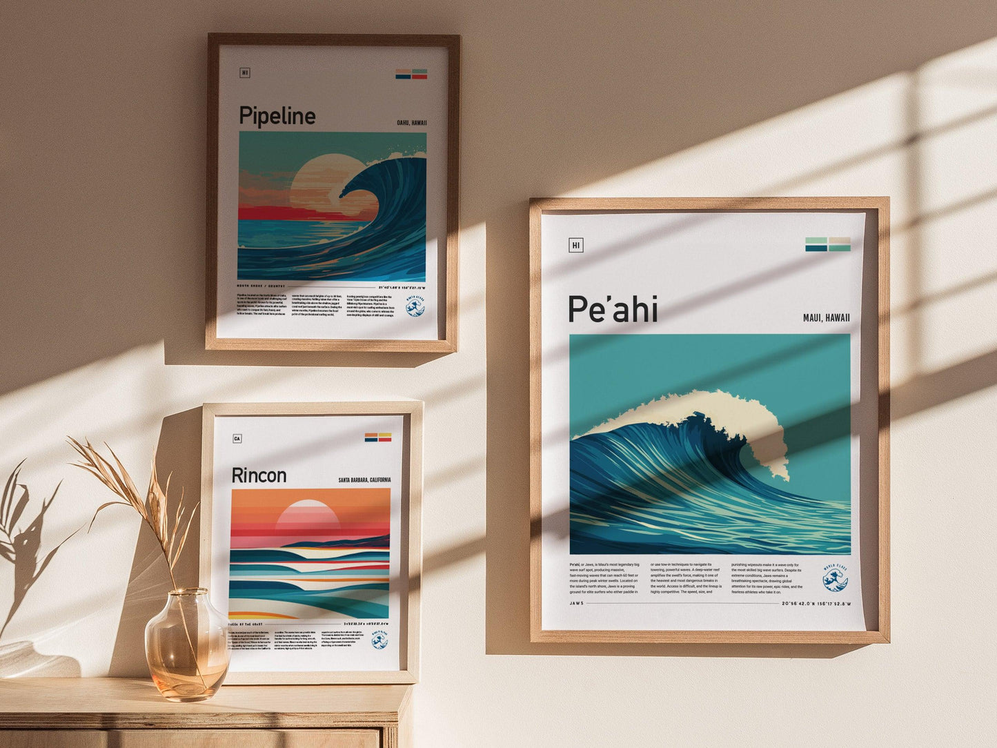 Peahi Jaws Framed Surf Spot Poster, Pe'ahi Maui Wall Art, Haiku North Shore Travel Print, Hawaii Surfer Home Decor, Big Wave Surfing Artwork - Swell Scenes
