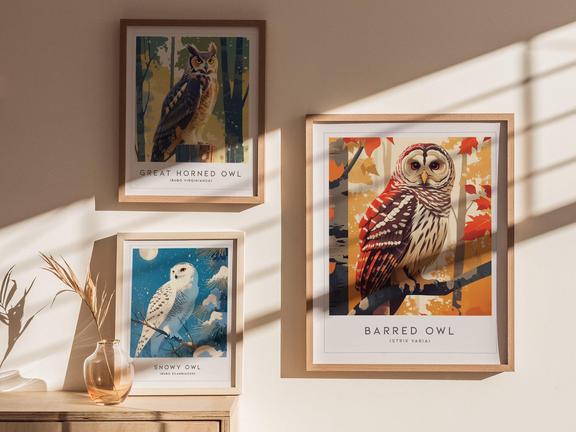 Barred Owl Framed Poster | Hoot Owl Nature Bird Lover Nature Modern Wall Art | Bird Of Prey Audubon Print Farm House Decor - Swell Scenes