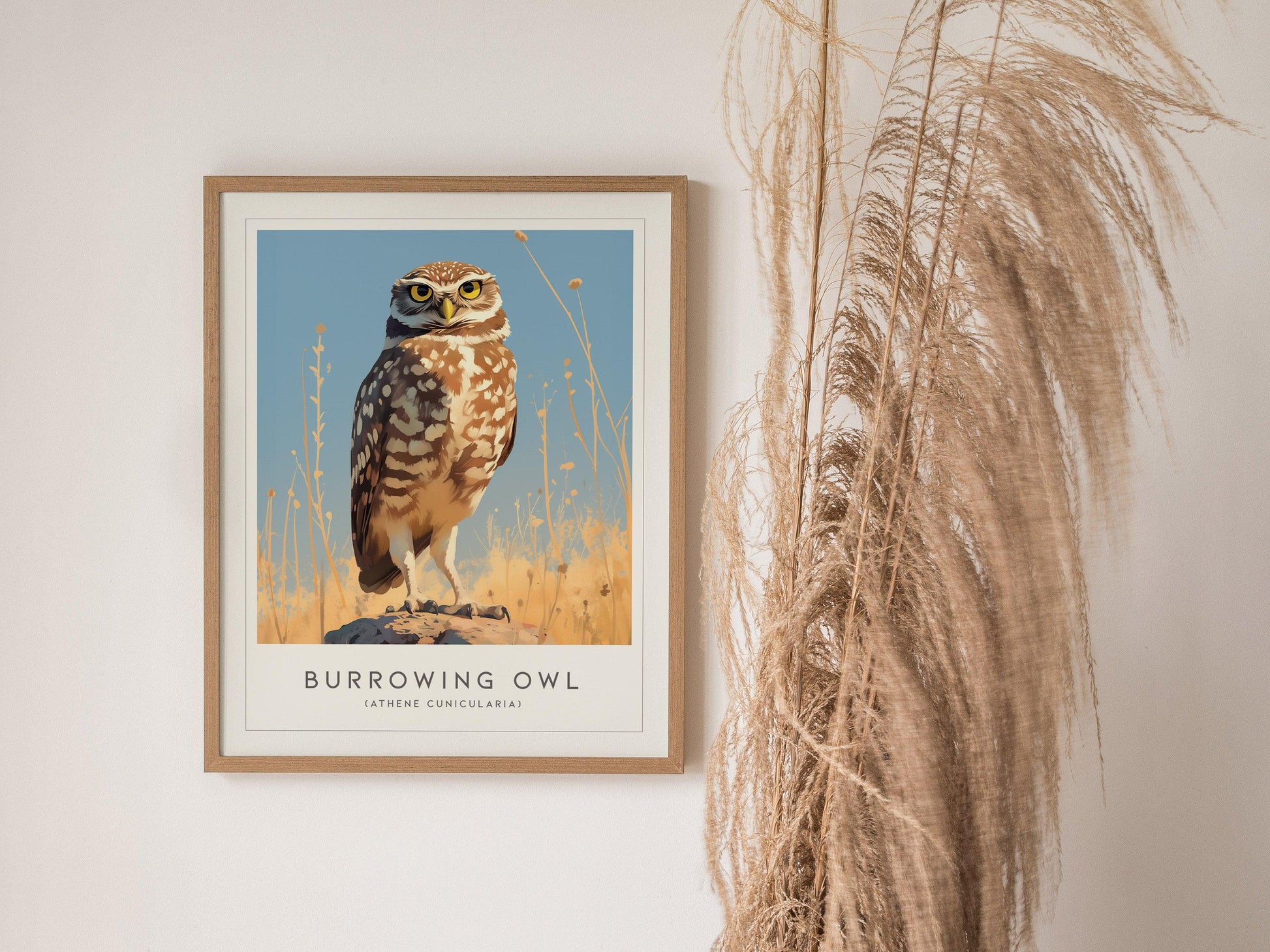 Burrowing Owl Framed Poster | Western Nature Bird Lover Nature Modern Wall Art | Bird Of Prey Audubon Print Farm House Decor - Swell Scenes