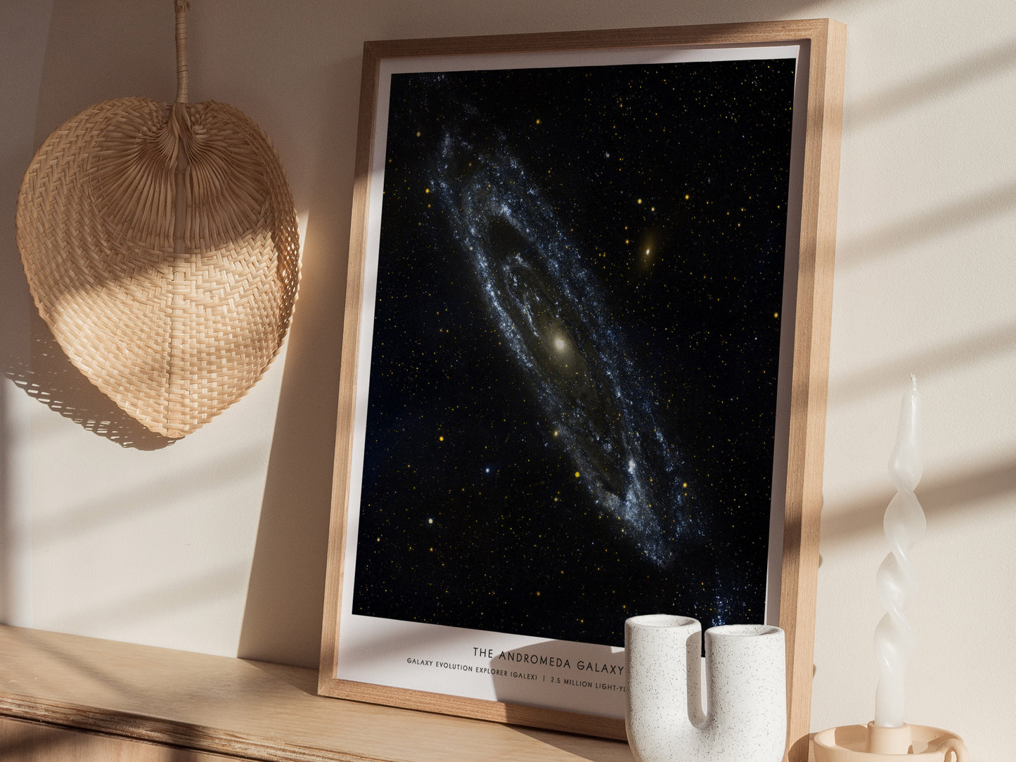 Andromeda Galaxy Poster – Deep Space Wall Art Print from GALEX Telescope, Vivid Milky Way Neighbor Image, Framed or Unframed, Gift Idea
