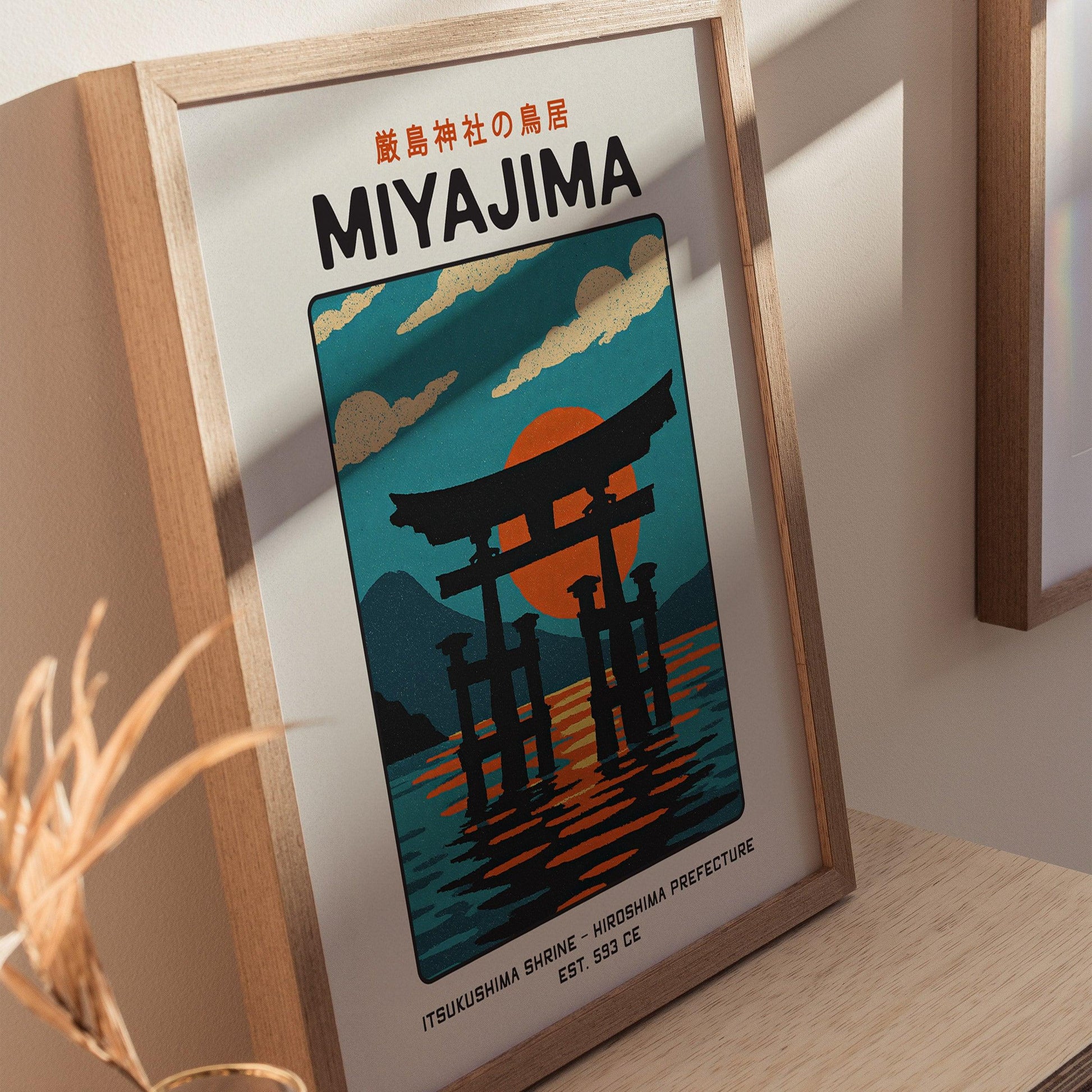 Miyajima Torii Gate Poster – Vintage Japan Travel Wall Art, Itsukushima Shrine Print, Japanese Culture Decor, Framed Coastal Home Wall Decor - Swell Scenes