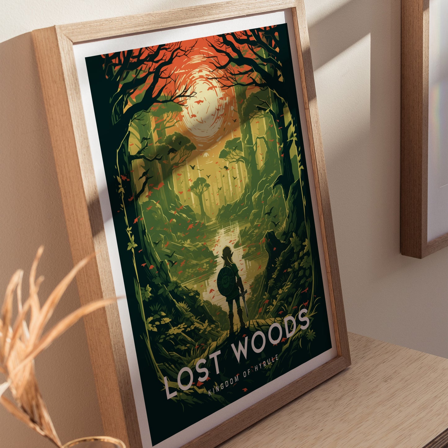 Zelda Lost Woods Poster | BOTW Fan Art Print | Mystical Hyrule Wall Decor | Framed or Unframed