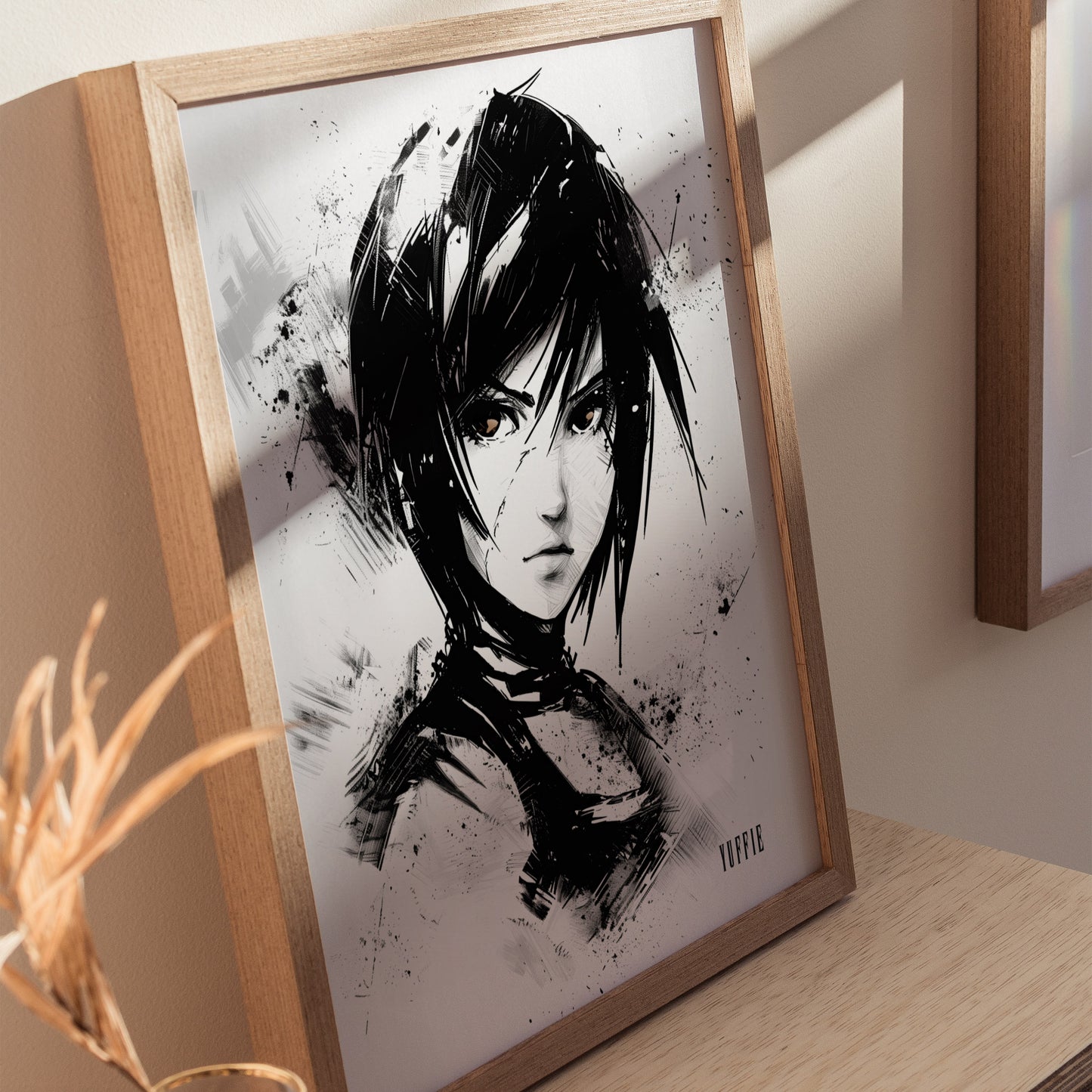 Close-up of matte paper texture on Final Fantasy VII art print