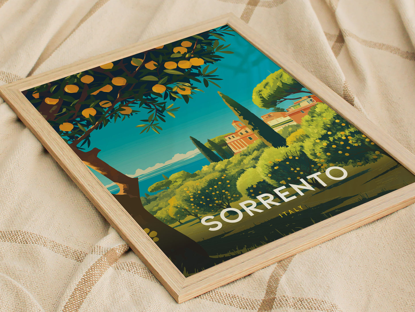 Sorrento Italy Poster | Lemon Coast Art Amalfi Travel Print