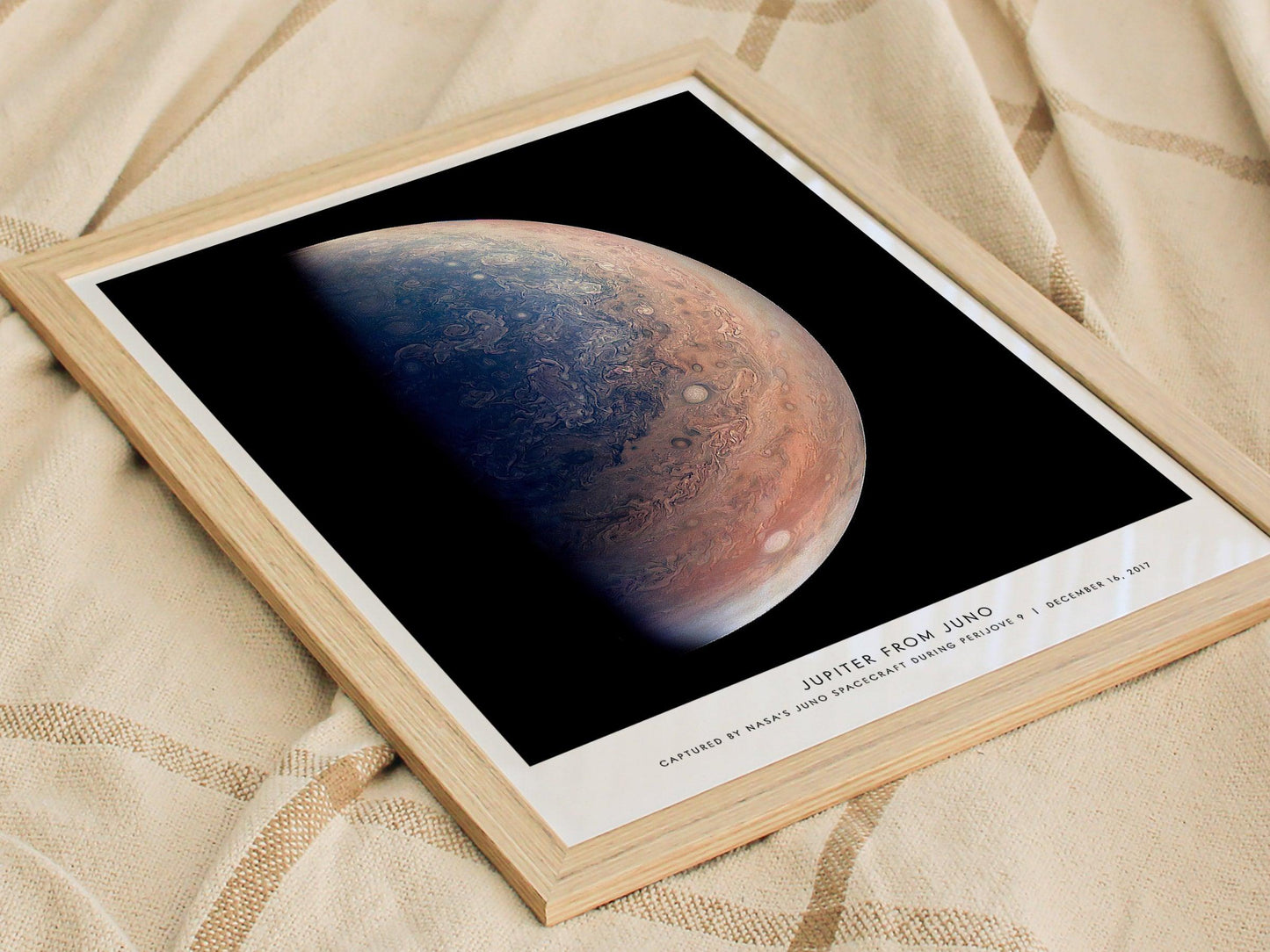 Jupiter from Juno Space Poster – NASA Planet Print, Gas Giant Wall Art, Solar System Decor, Available Framed or Unframed - Swell Scenes