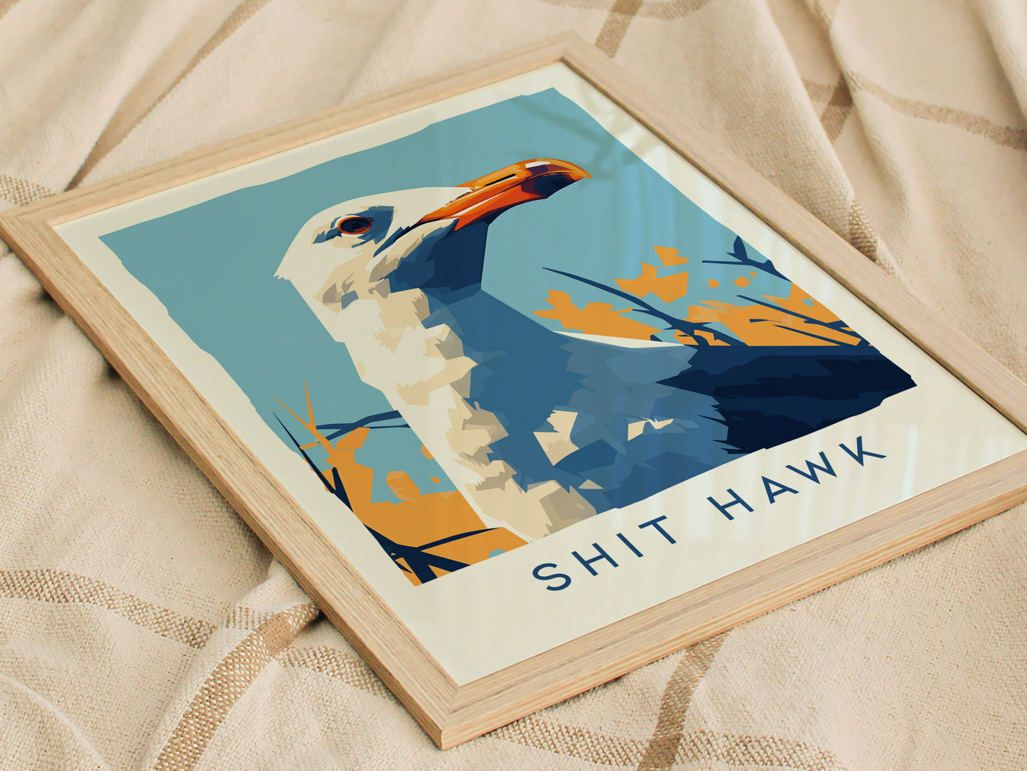 Shit Hawk Seagull Poster | Funny Beach Bird Art Gift