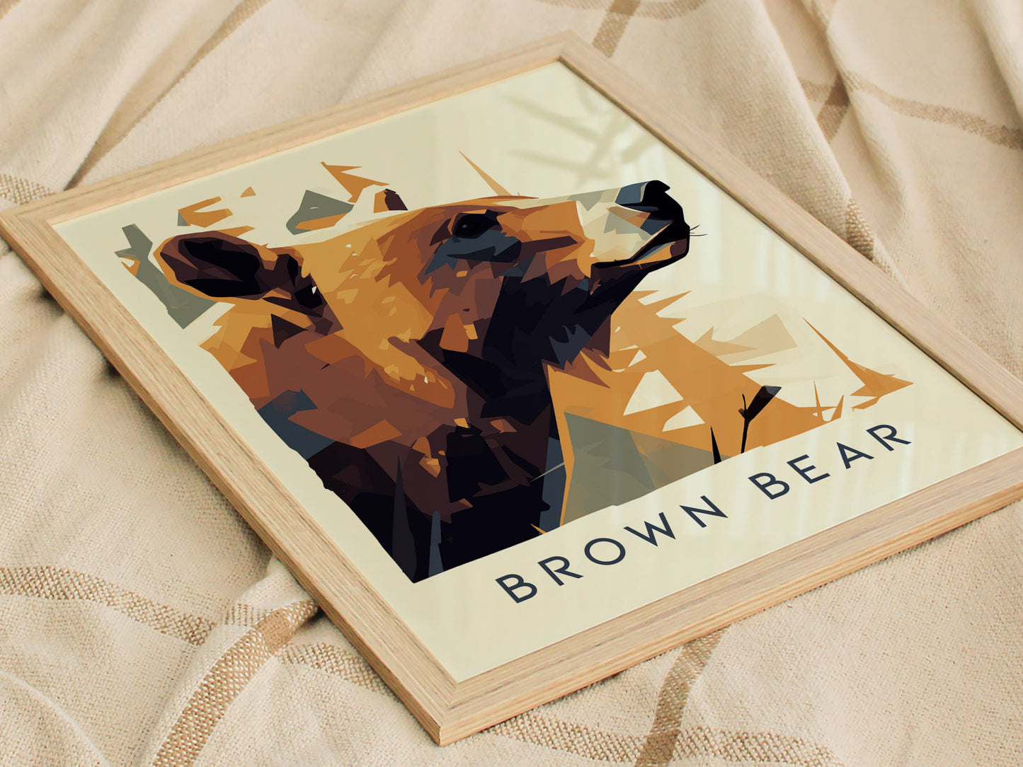 Brown Bear Modern Wildlife Poster | Alaska Nature Wall Art | Framed or Unframed