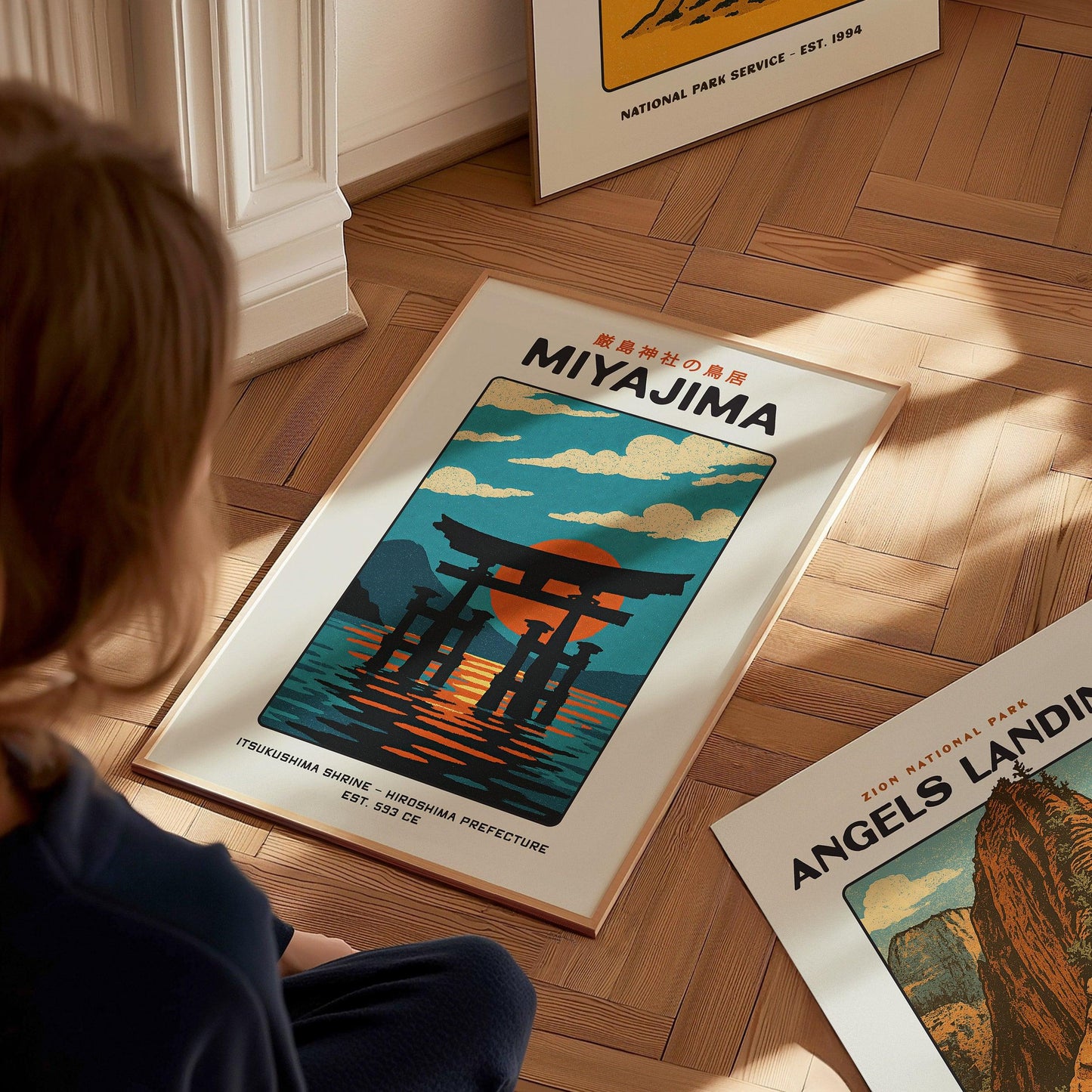 Miyajima Torii Gate Poster – Vintage Japan Travel Wall Art, Itsukushima Shrine Print, Japanese Culture Decor, Framed Coastal Home Wall Decor - Swell Scenes
