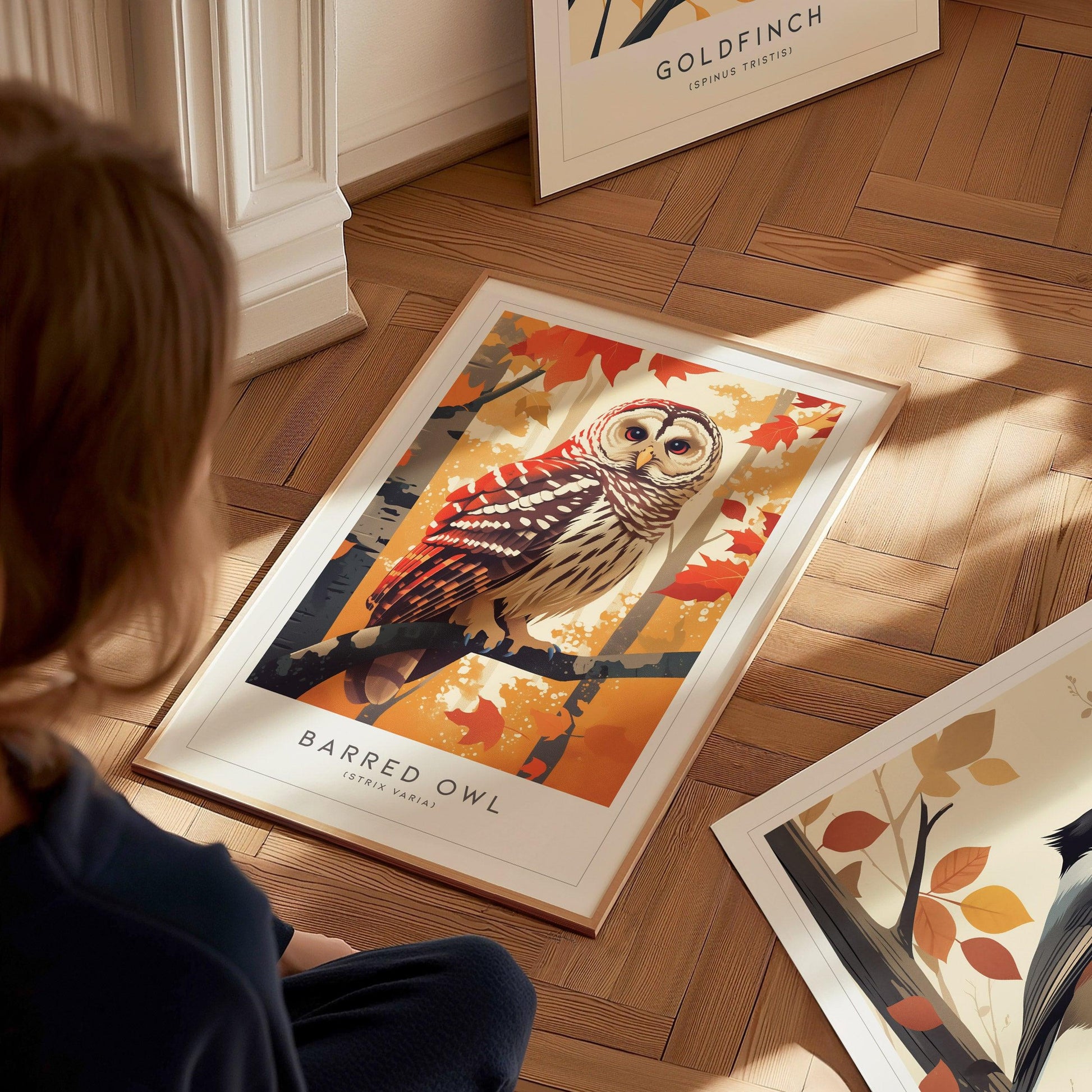 Barred Owl Framed Poster | Hoot Owl Nature Bird Lover Nature Modern Wall Art | Bird Of Prey Audubon Print Farm House Decor - Swell Scenes