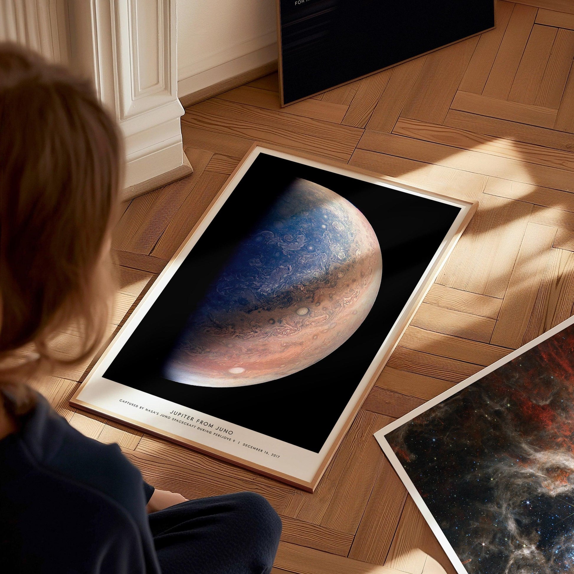 Jupiter from Juno Space Poster – NASA Planet Print, Gas Giant Wall Art, Solar System Decor, Available Framed or Unframed - Swell Scenes