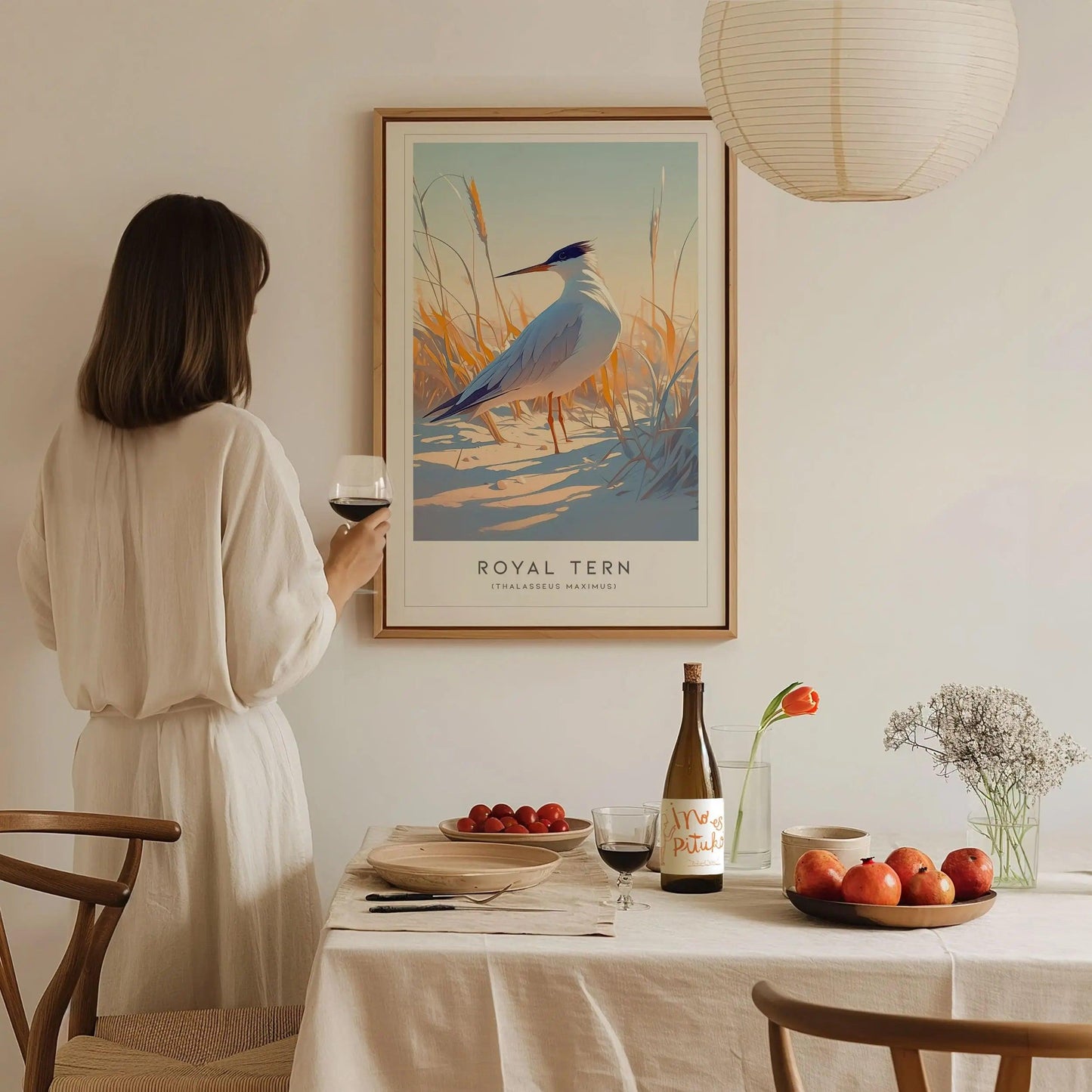 Royal Tern Framed Poster | Beach Bird Lover Modern Wall Art | Audubon Tropical Nature Print | Coastal Cottage Decor - Swell Scenes