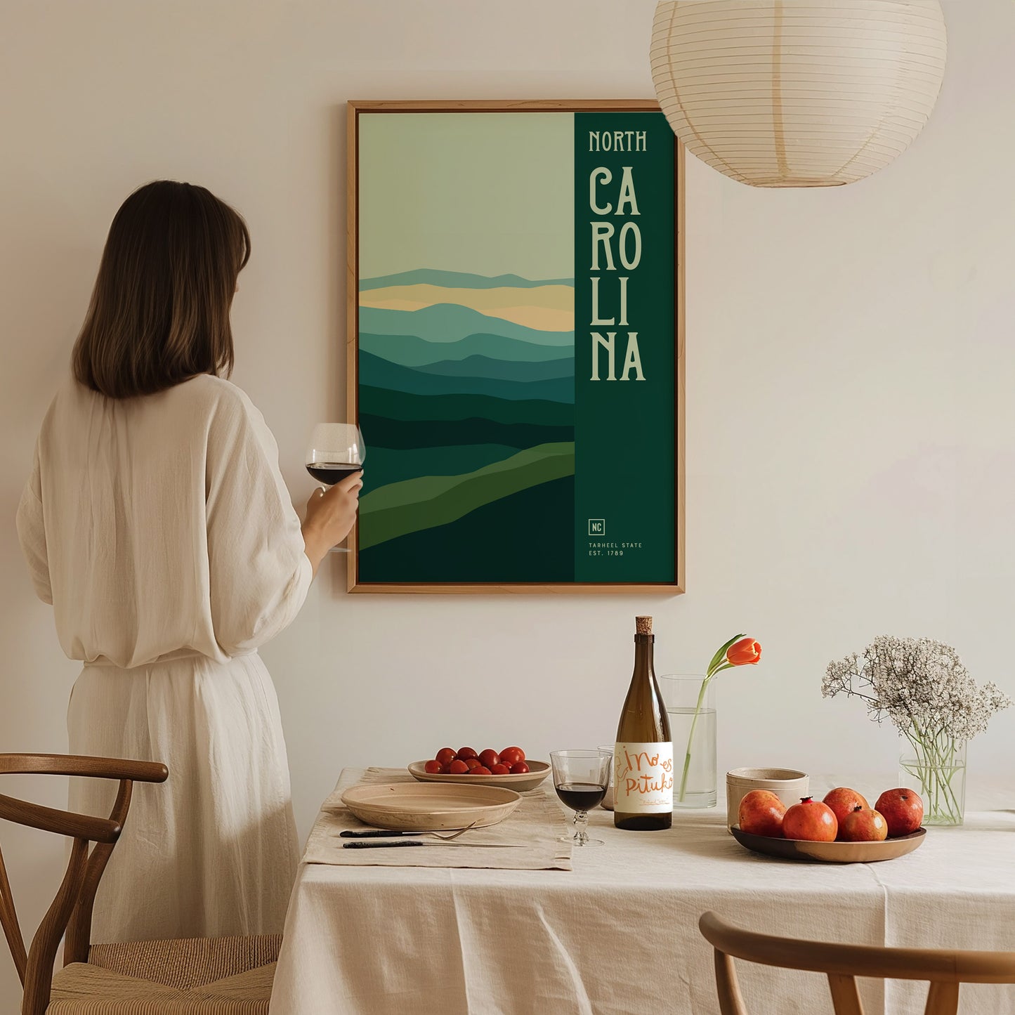 North Carolina Poster | Tar Heel State Minimalist Wall Art