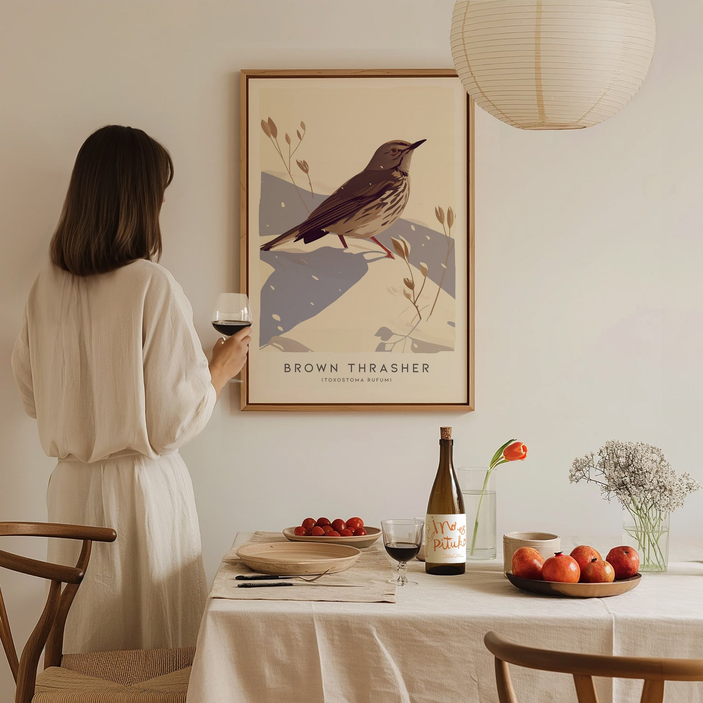 Brown Thrasher Audubon Print | Modern Bird Lover Wall Art | Framed or Unframed