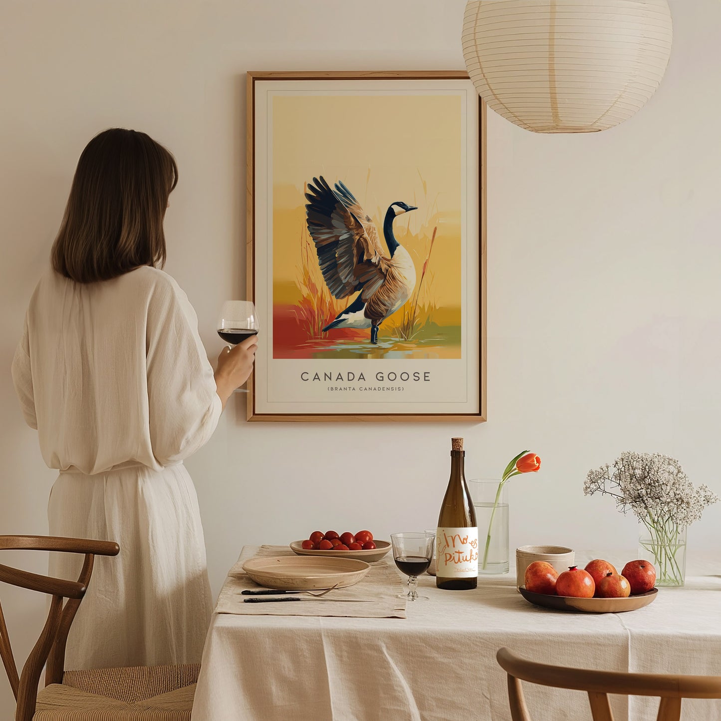 Canada Goose Poster | Majestic Migratory Bird Fine Wall Art — styled in a modern interior