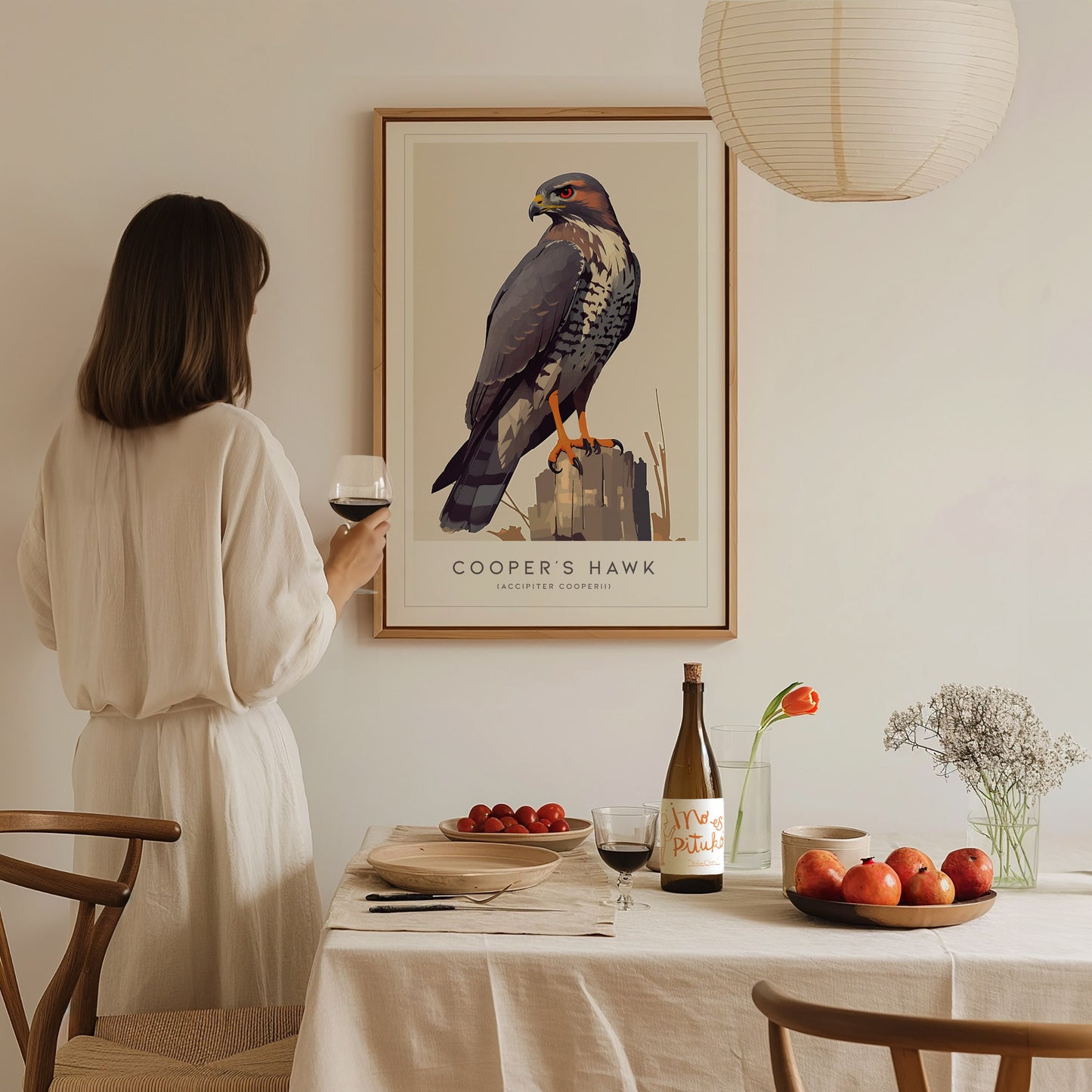 Cooper's Hawk Audubon Print | Bird Lover Modern Wildlife Wall Art | Framed or Unframed