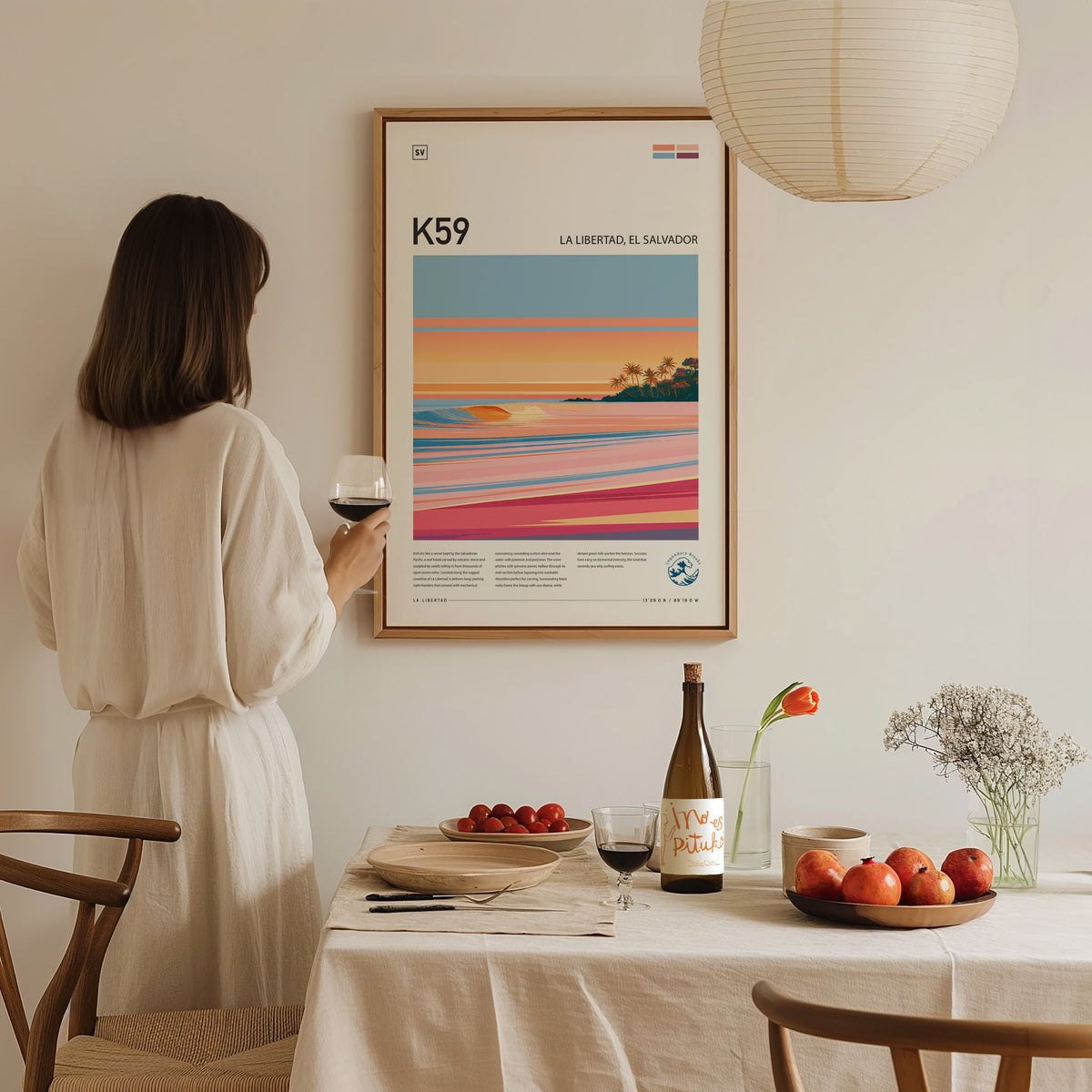 K59, La Libertad, El Salvador Poster | Tropical Surf Wall Art — styled in a modern interior