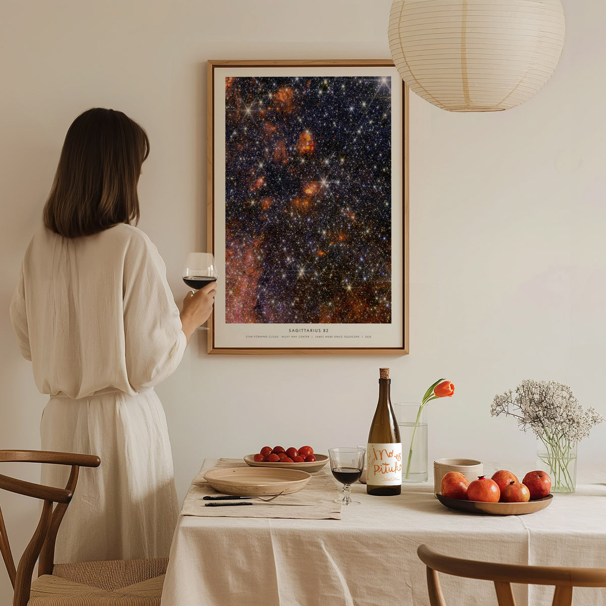 Sagittarius B2 Poster | NASA Star-forming Cloud · Milky Way Center Space Photography Wall Art — styled in a modern interior