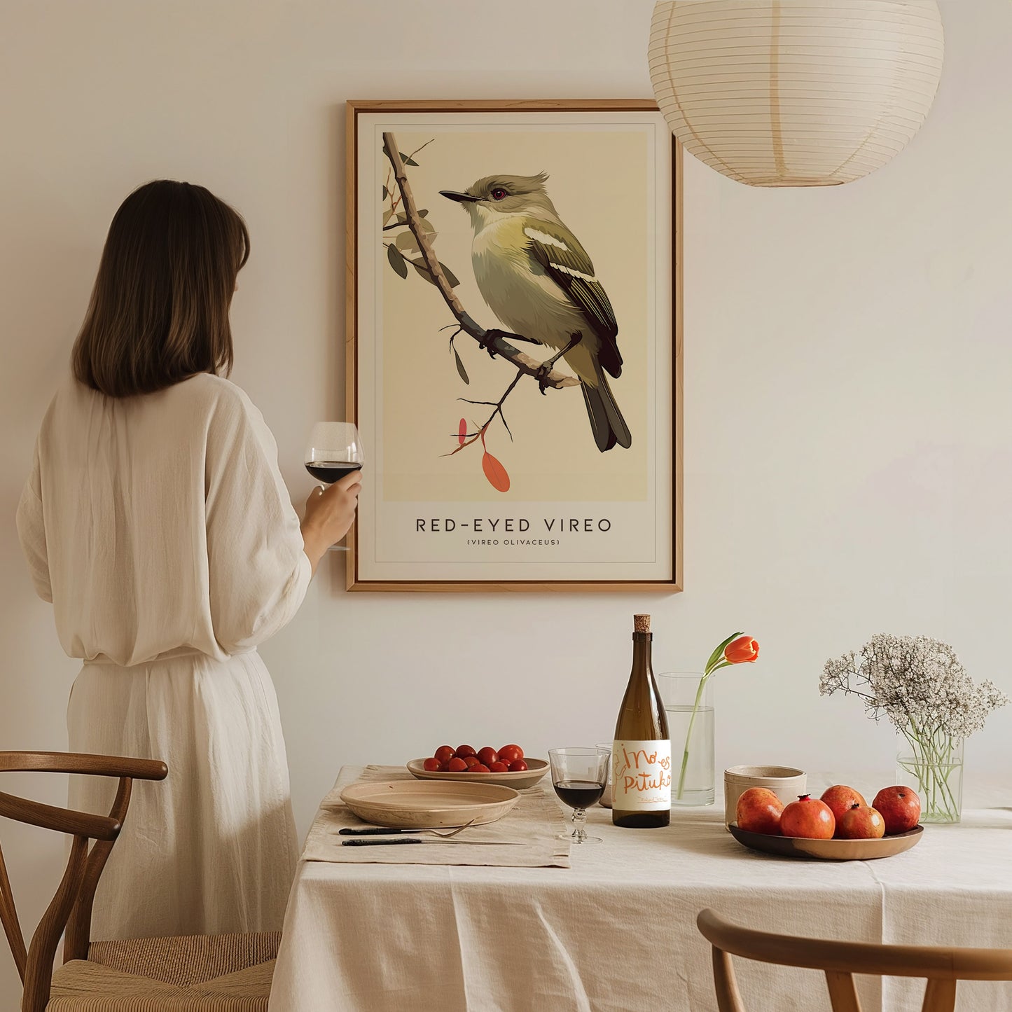 Red-Eyed Vireo Poster | Forest Songbird Wall Art