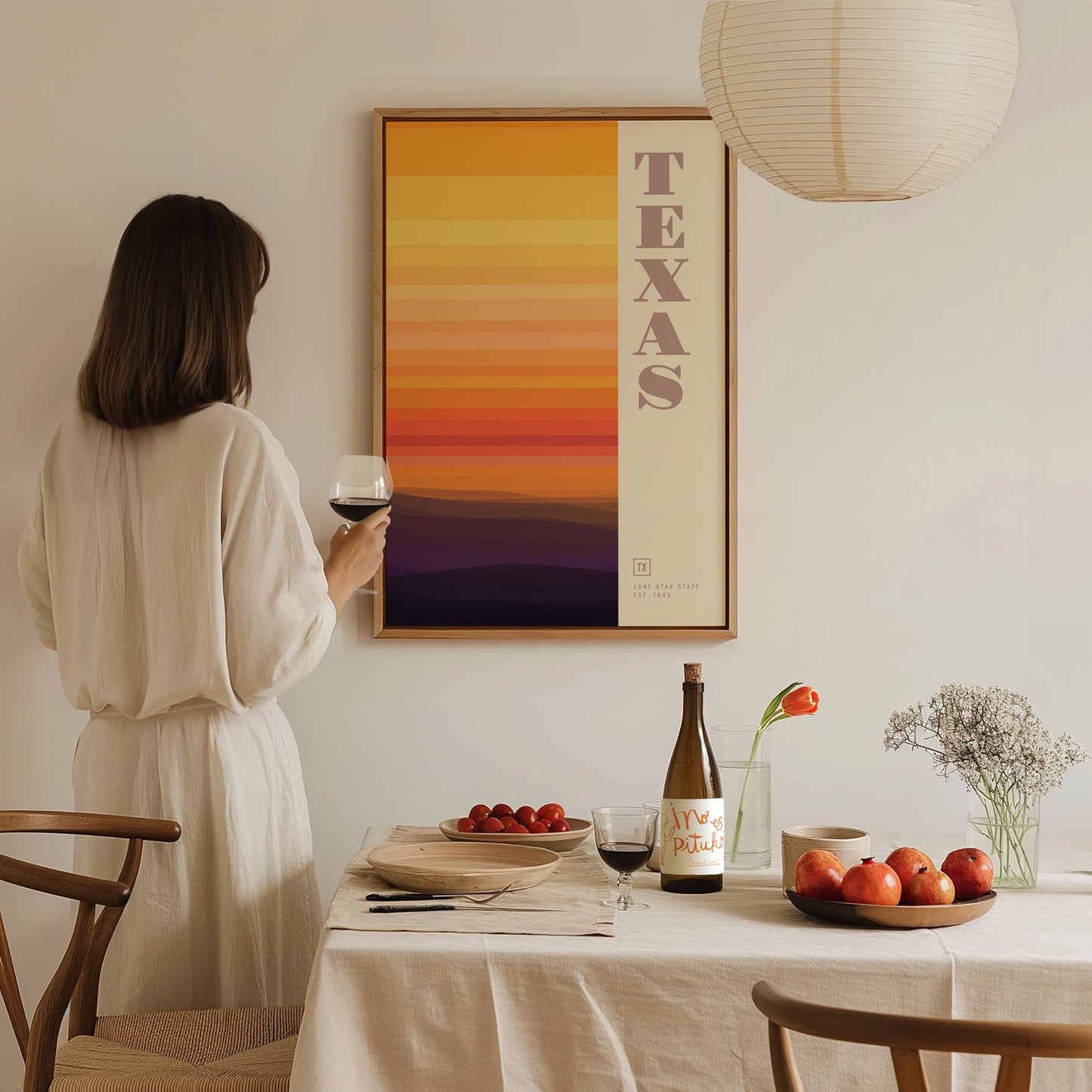 Texas Poster | Lone Star State Minimalist Abstract Art TX Wall Decor