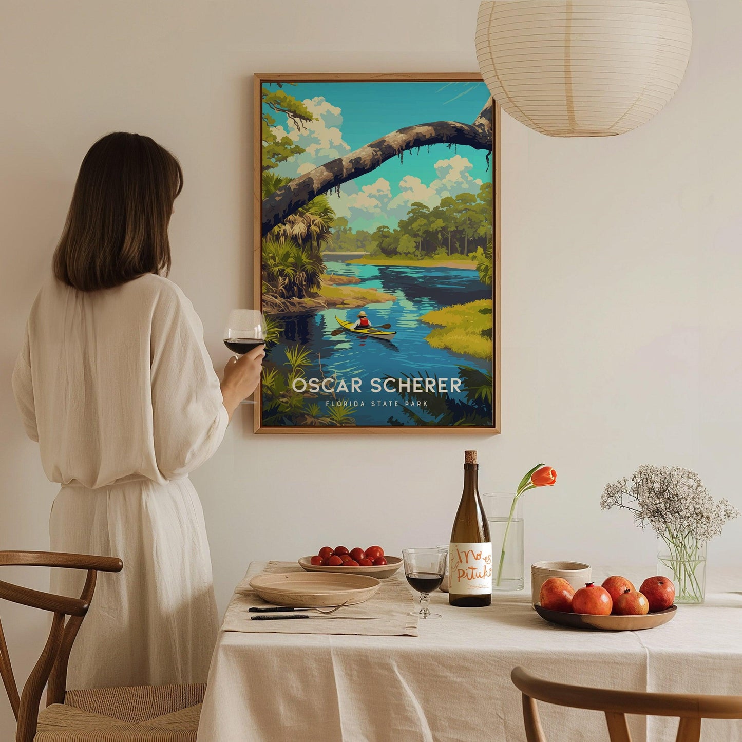 Oscar Scherer State Park Framed Poster | Florida Scrub-Jay Wildlife Nature Wall Art | Sarasota Osprey Camping Kayak Vintage Travel Print - Swell Scenes