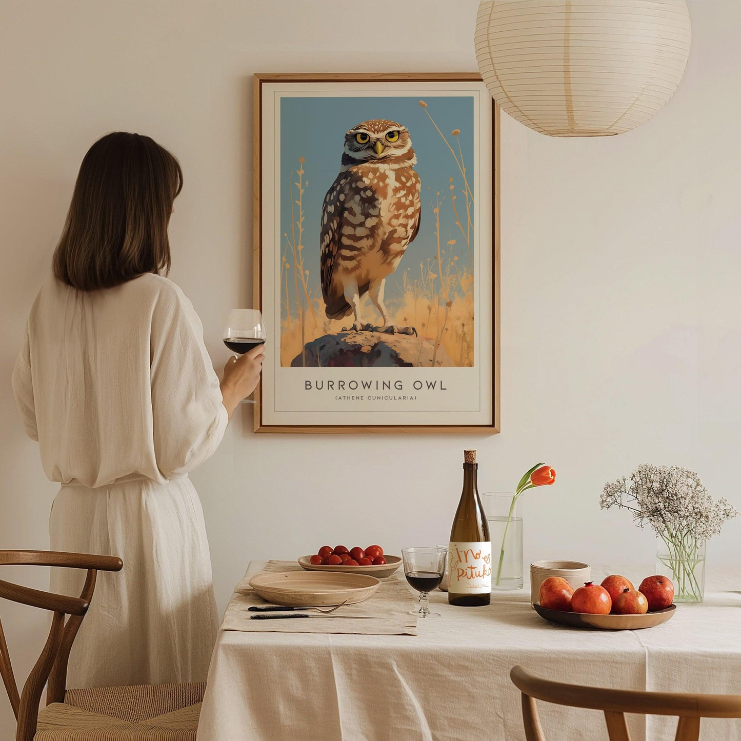 Burrowing Owl Framed Poster | Western Nature Bird Lover Nature Modern Wall Art | Bird Of Prey Audubon Print Farm House Decor - Swell Scenes