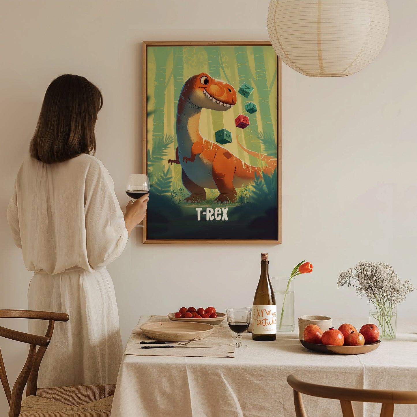T-Rex Poster | Adventure Dinos Kids Room Art | Dinosaur Nursery Gift