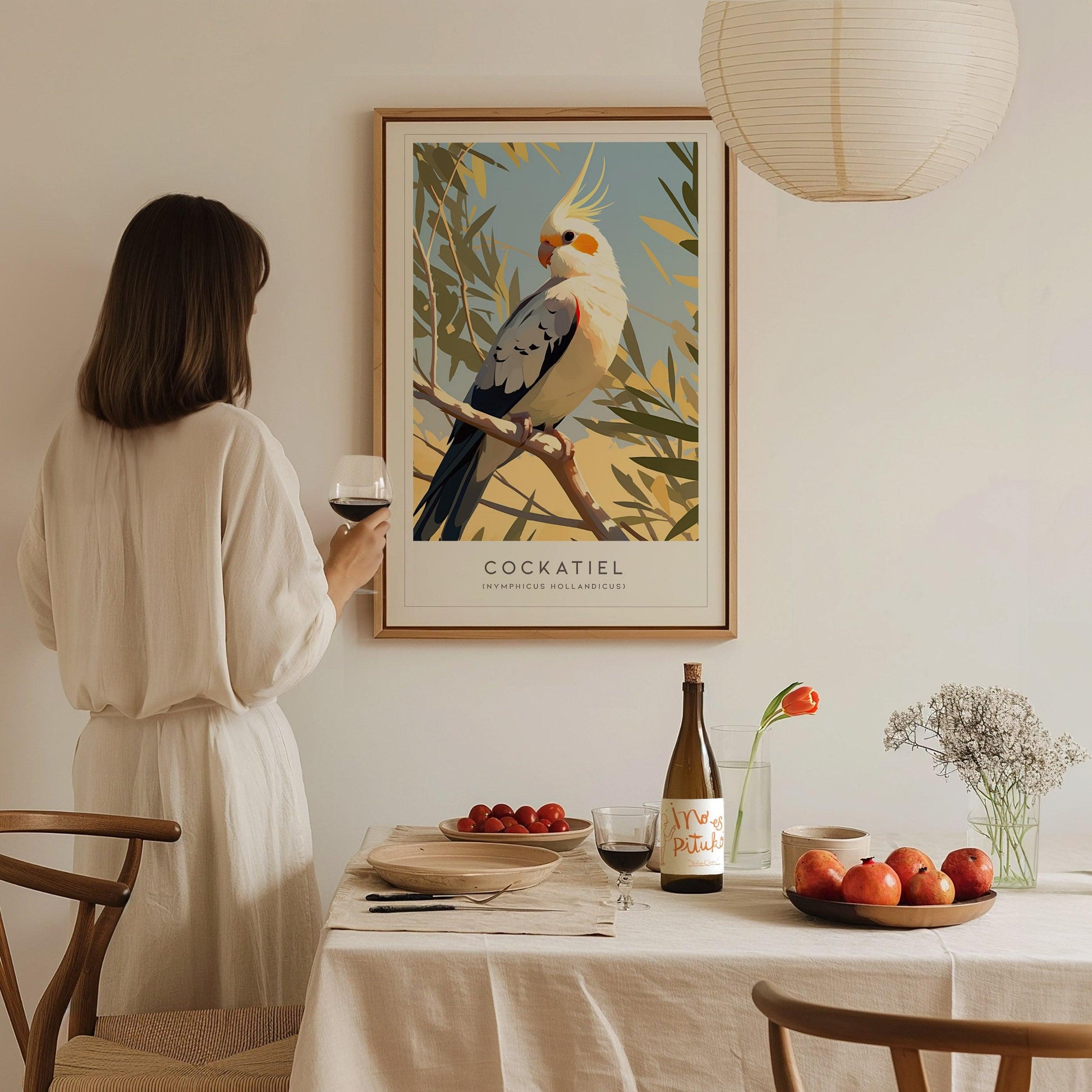 Cockatiel Parakeet Framed Poster | Parrot Bird Lover Modern Wall Art | Weero Cockatoo Australia Audubon Print Decor - Swell Scenes
