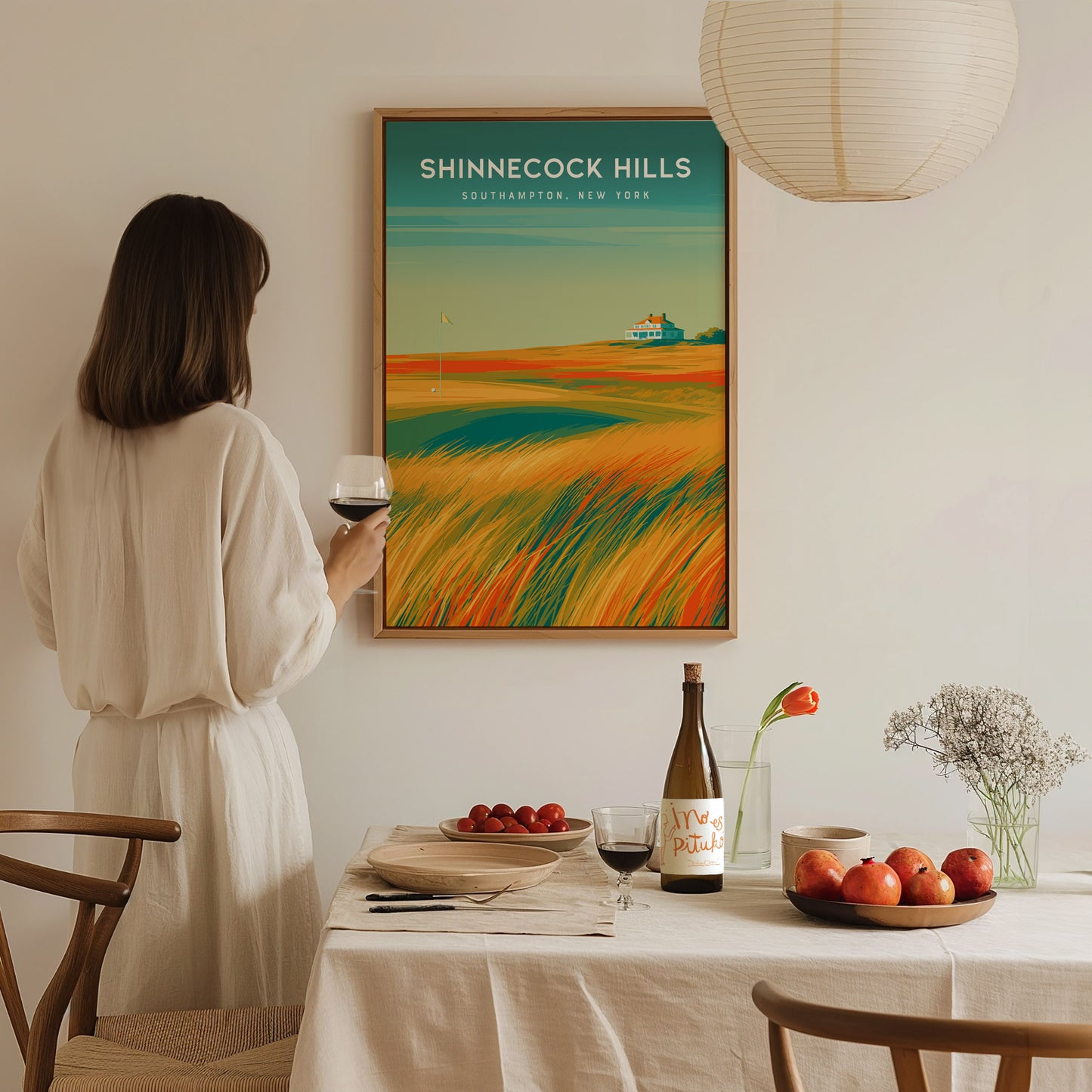 Shinnecock Hills, Southampton, New York Poster | Legendary Links Golf Course Print Wall Art — styled in a modern interior