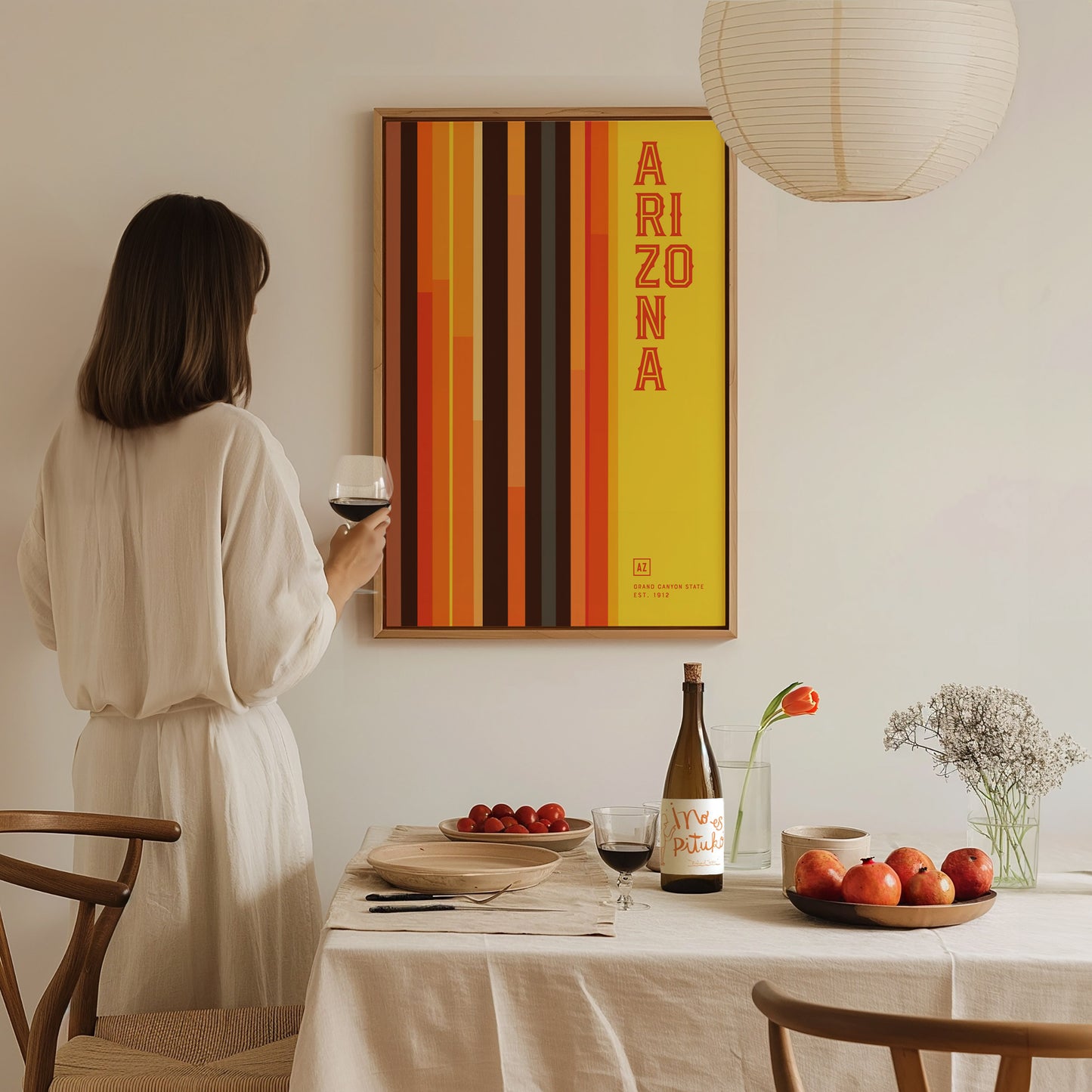 Arizona Minimalist Design Poster | Abstract Grand Canyon State Wall Art