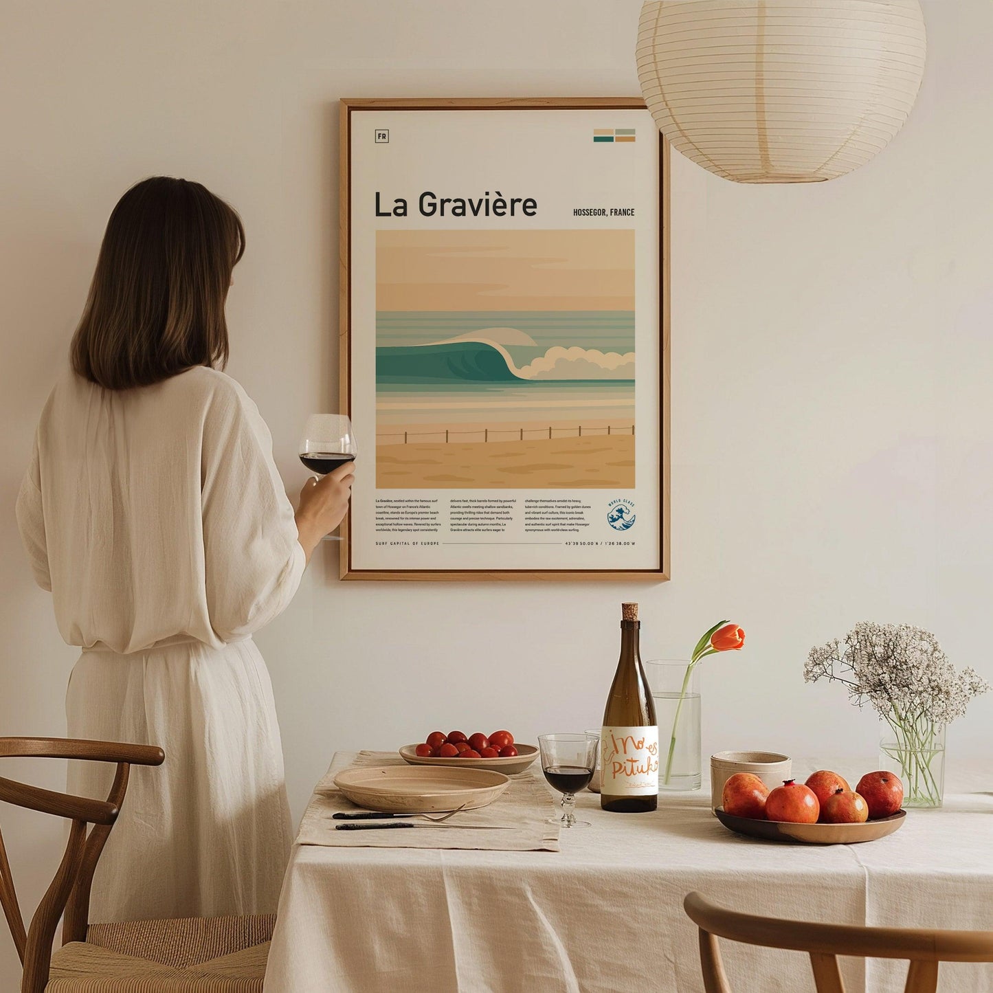 La Gravière Hossegor France Surf Spot Framed Poster | Europe Surfing Capital Modern Wall Art | Surfer Travel Print Wave Design Coastal Decor - Swell Scenes