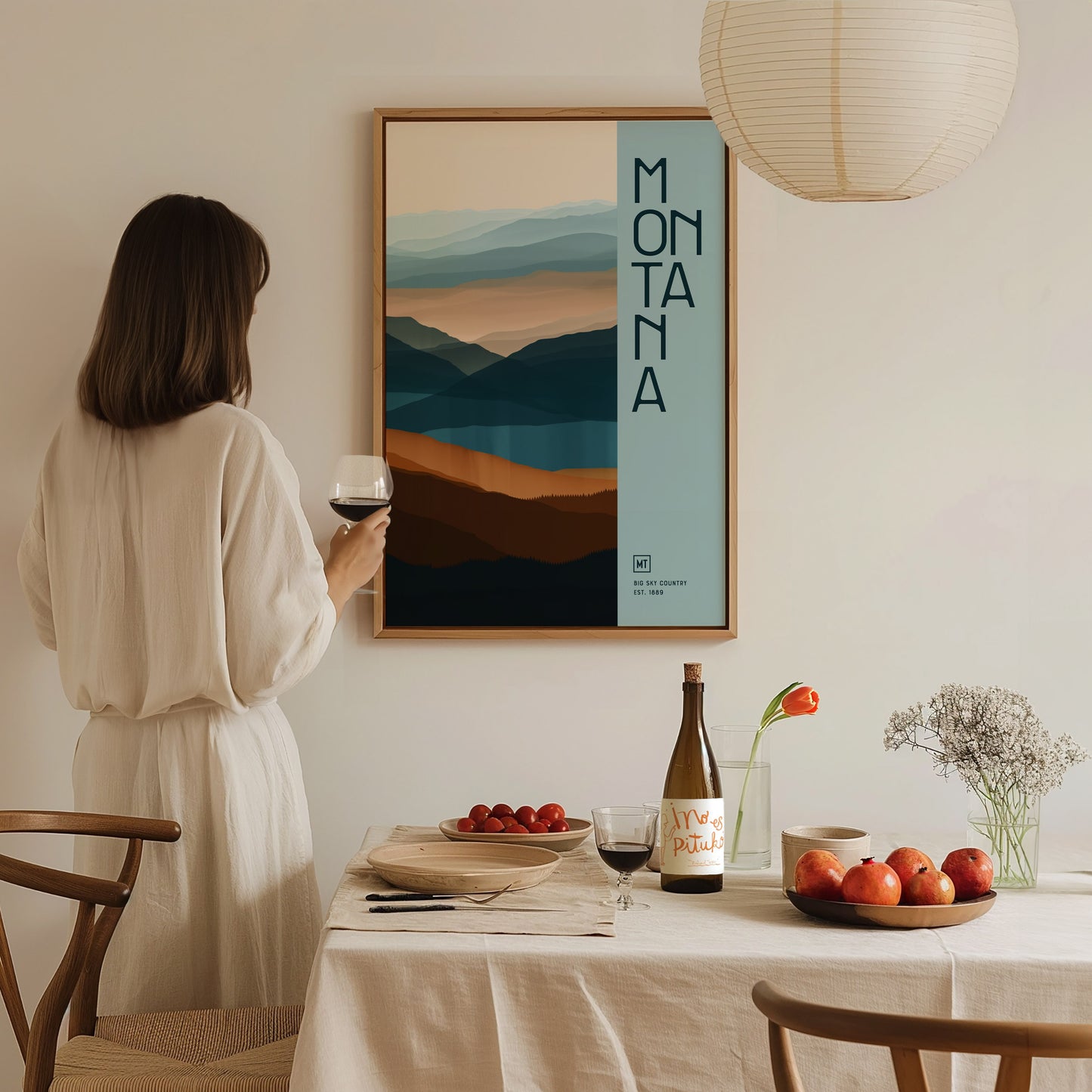 Montana Minimalist Poster | Big Sky State Wall Art