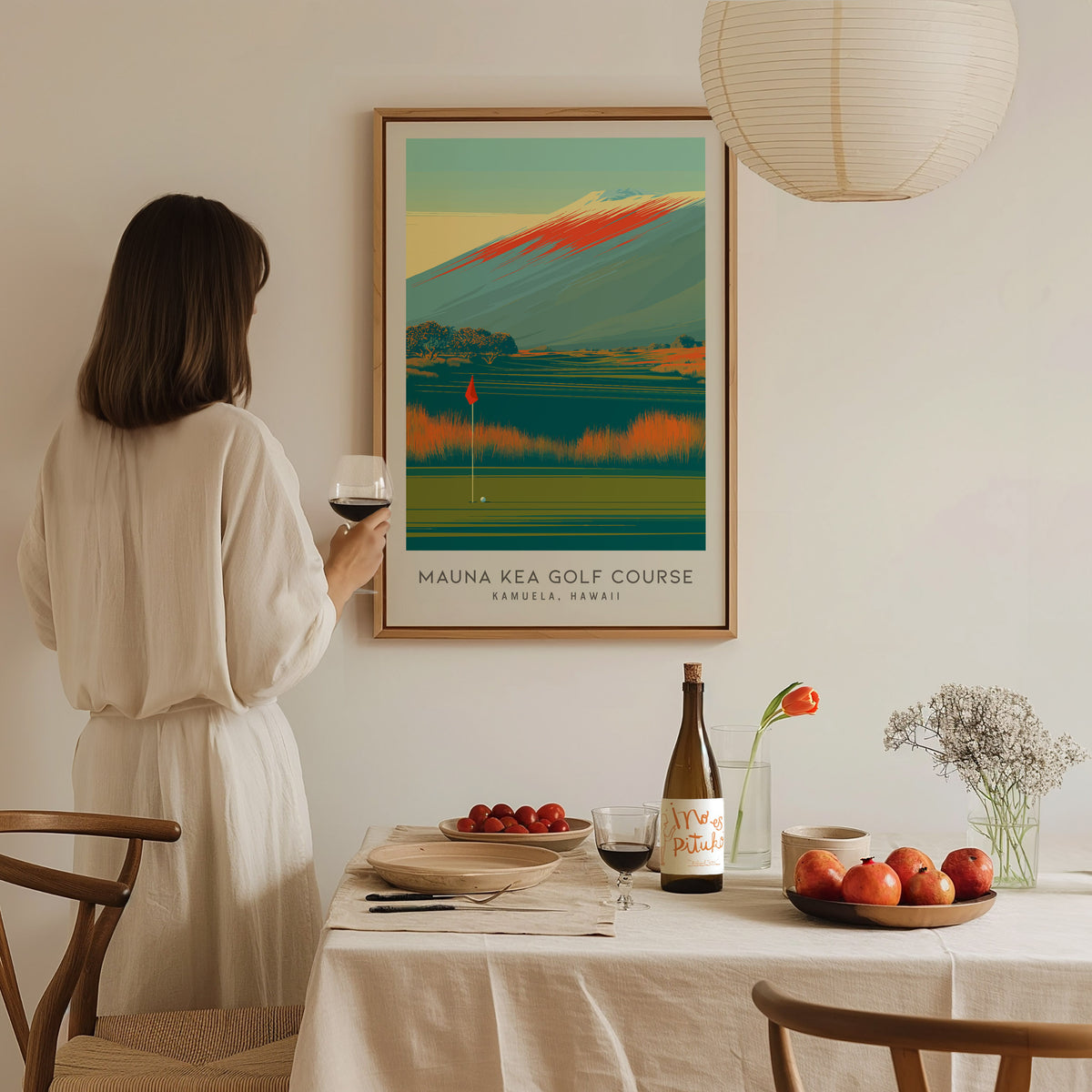 Mauna Kea Golf Course Matte Border Poster | Kamuela, Hawaii Golf Course Print & Country Club Decor — styled in a modern inter