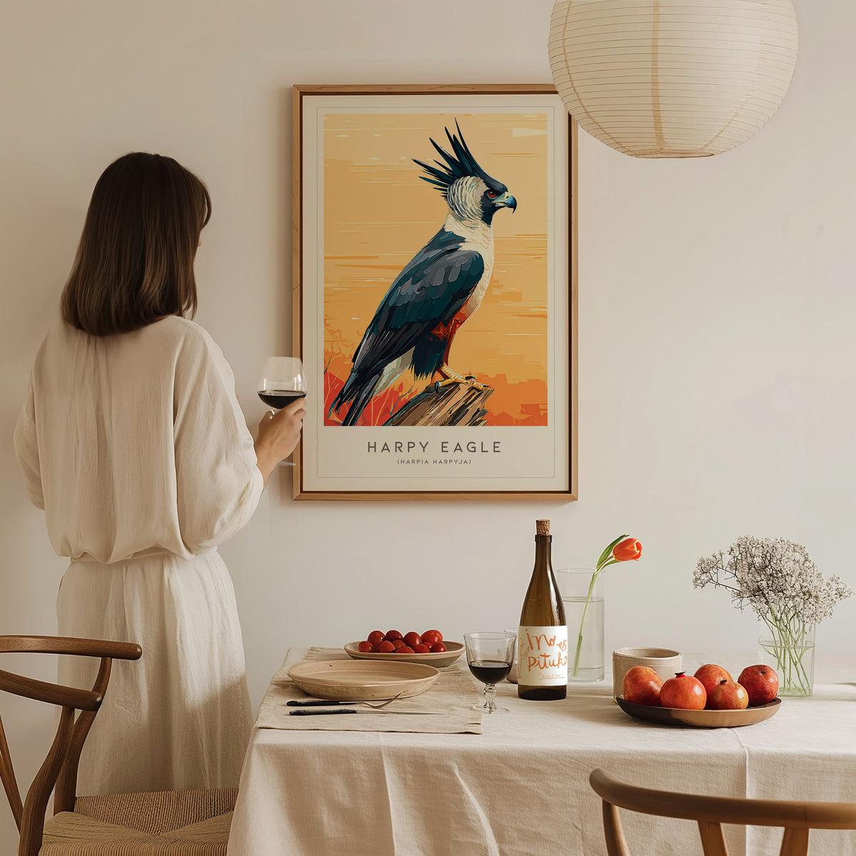 Harpy Eagle, Harpia harpyja Poster | Majestic Raptor Bird Wall Art — styled in a modern interior