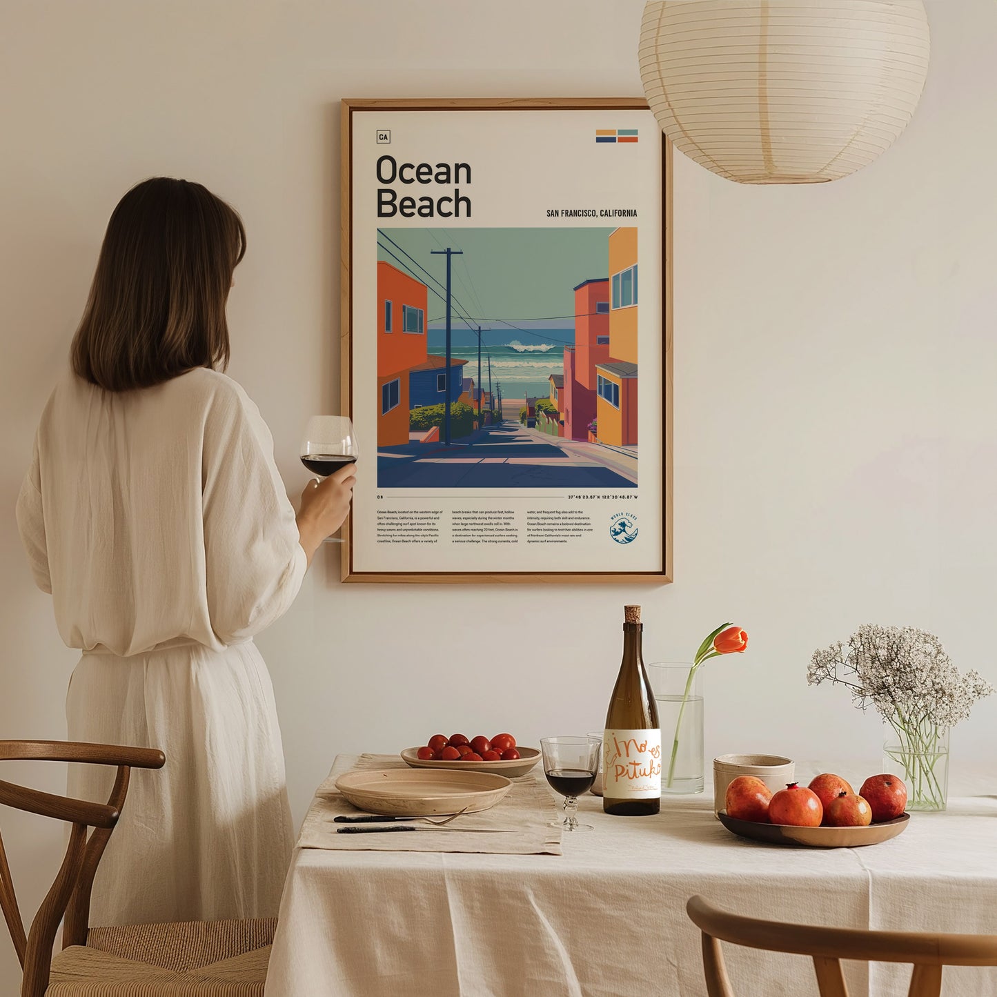 Ocean Beach San Francisco Surf Poster | California Surfer Wall Art Print