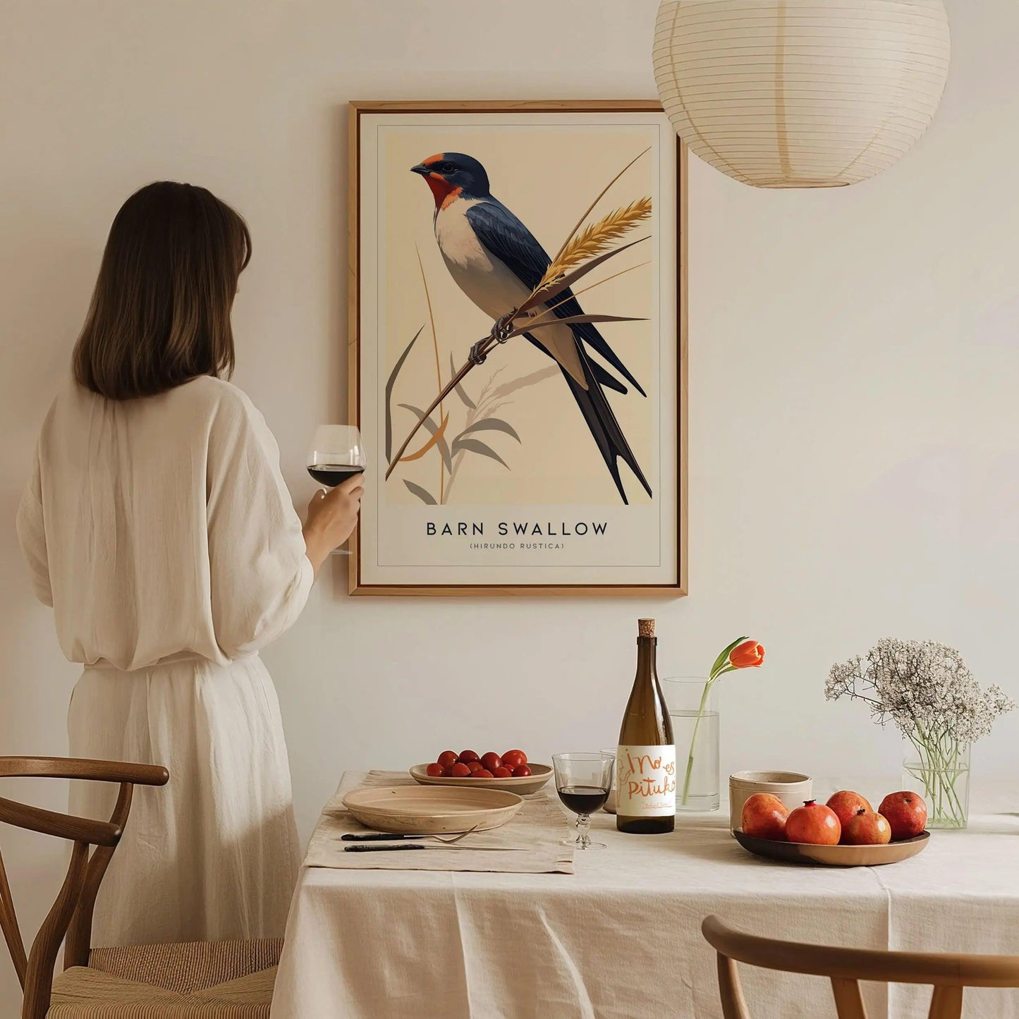 Barn Swallow Bird Framed Poster | Graceful Flight Audubon Fine Art | Cottagecore Wildlife Modern Design Print | Farm House Wall Decor - Swell Scenes