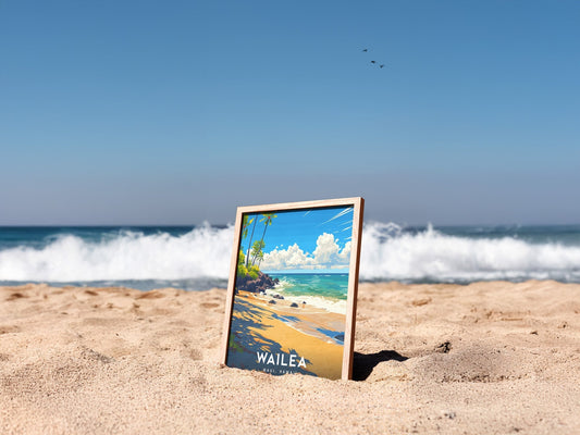 Beach house living room featuring coastal wall art and vintage surf posters in light airy interior design