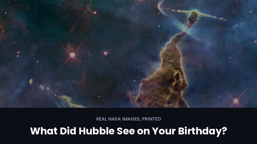 What Did Hubble See on Your Birthday, Carina Nebula with title overlay