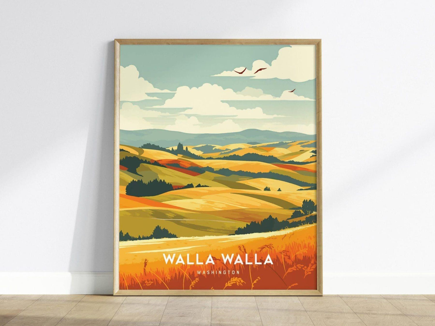 Framed wall art of the Walla Walla winery in Washington.