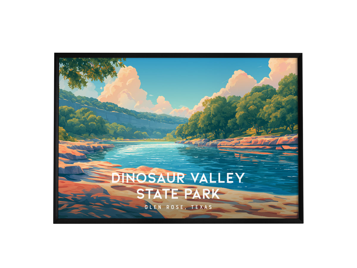 Dinosaur Valley State Park Landscape Poster | Glen Rose, Texas Vacation Wall Art — framed wall art, 24x36 in