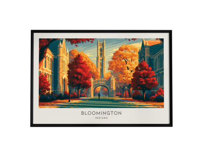 Bloomington Landscape Matte Border Poster | Indiana Travel Wall Art — framed wall art, 24x36 in