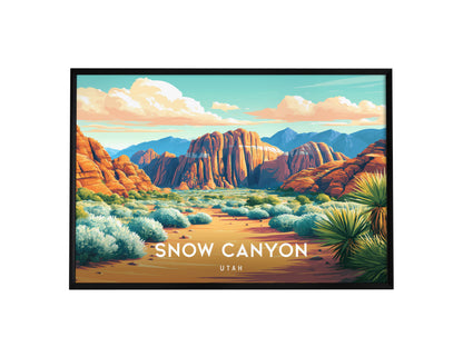 Snow Canyon Landscape Poster | Utah Red Rock Framed or Unframed Wall Art — framed wall art, 24x36 in