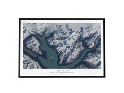 Lago San Martín Landscape Poster | NASA Space Photography Patagonia · Chile Astronomy Print — framed wall art, 24x36 in